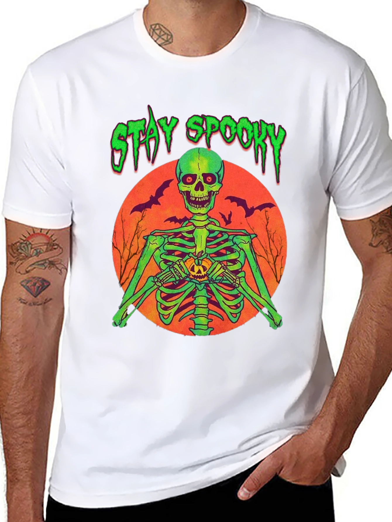 Stay Spooky Skeleton Graphic Tee