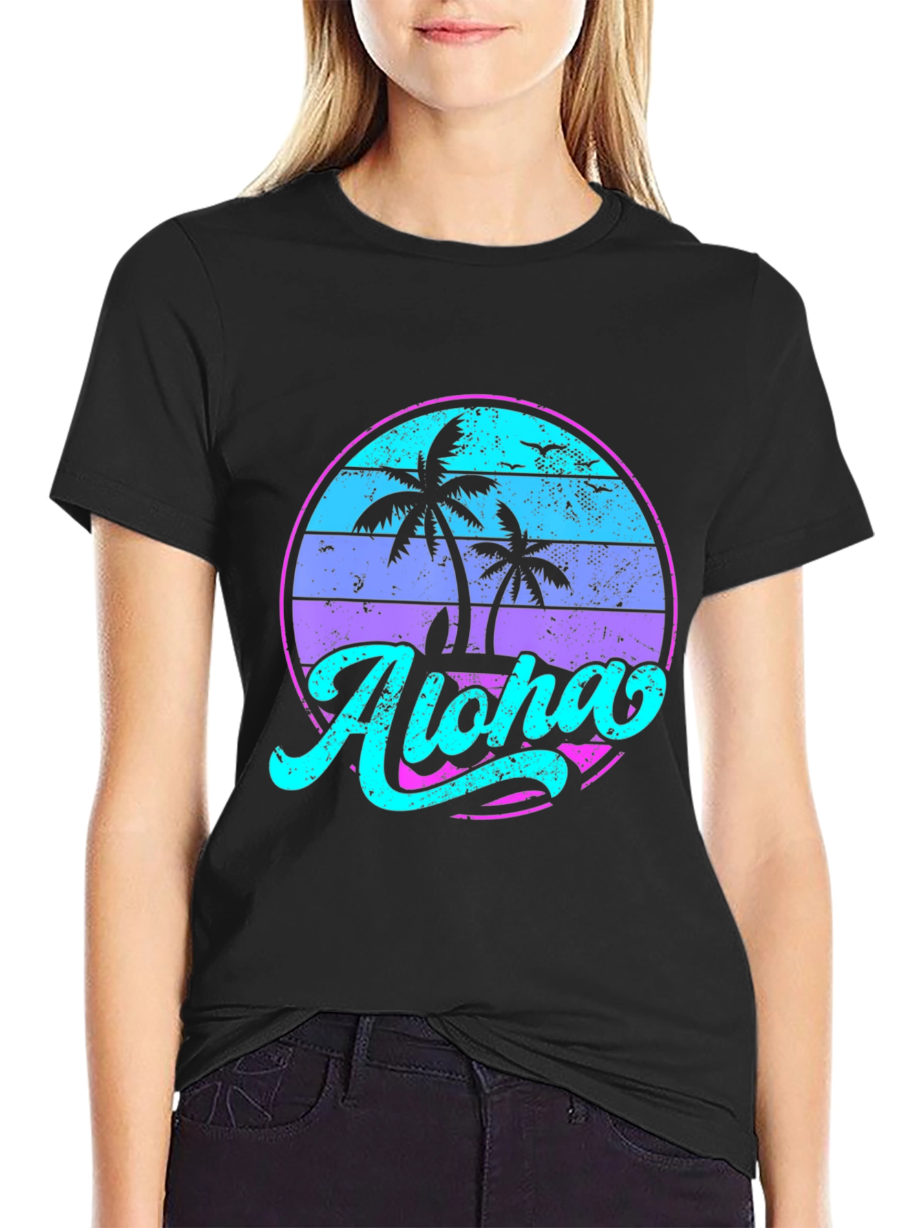 Aloha Palm Sunset T-Shirt - Beach Vibe