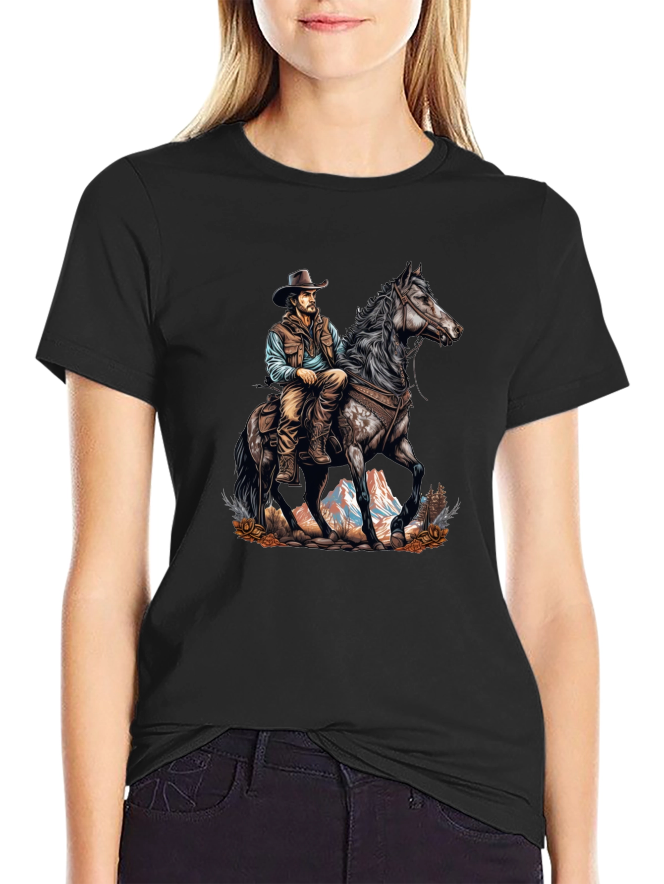 Cowboy on Horseback Graphic Tee