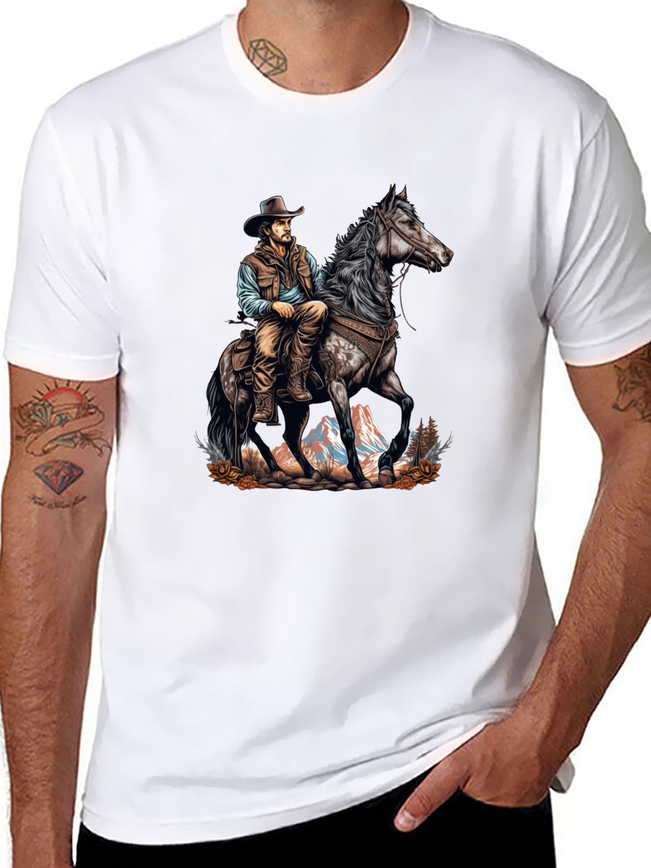 Cowboy on Horseback Graphic Tee