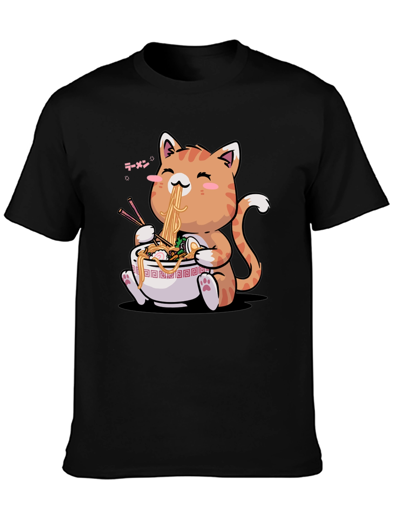 Ramen Cat T-Shirt - Cute Anime Style
