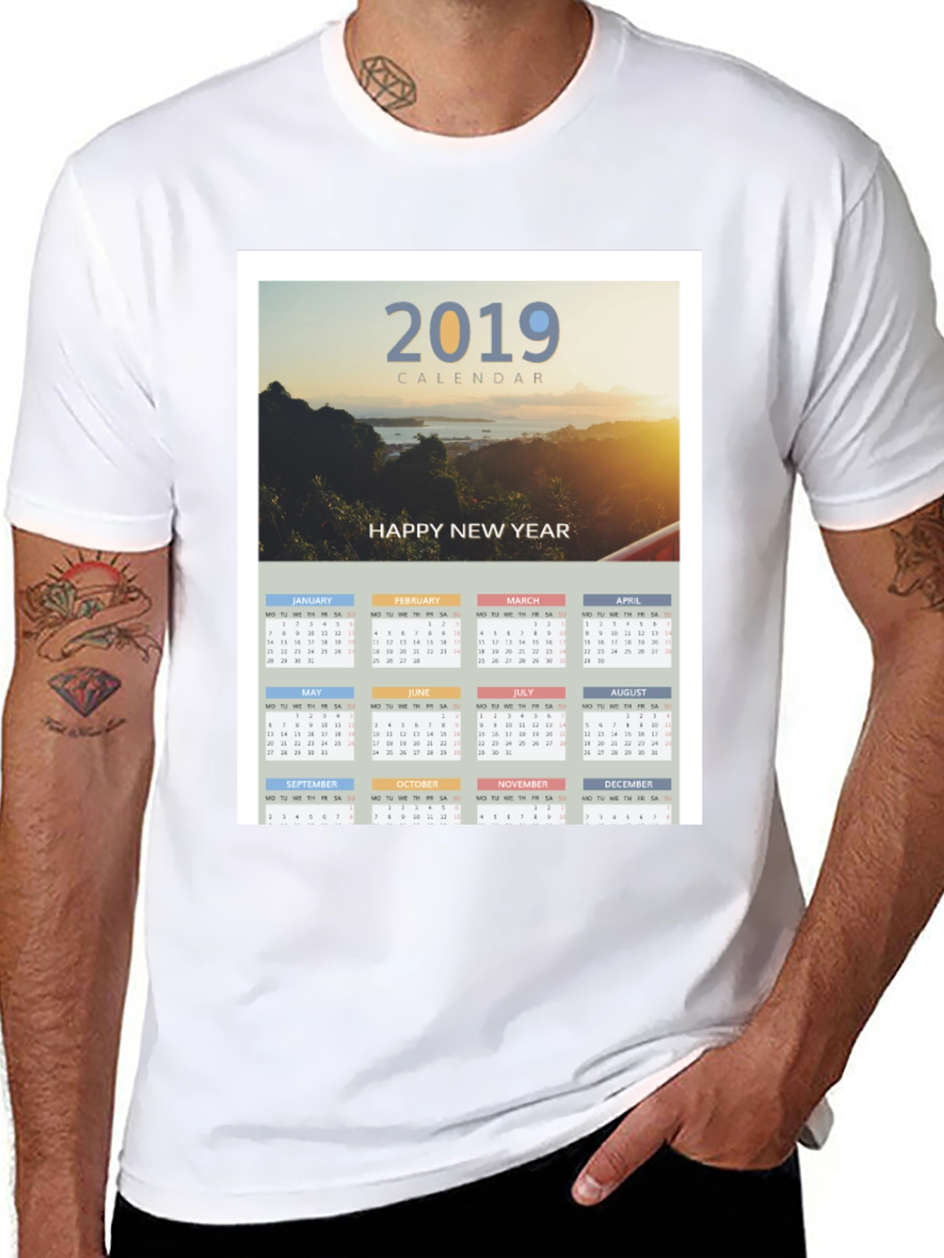 2019 Calendar Graphic T-Shirt - New Years Apparel