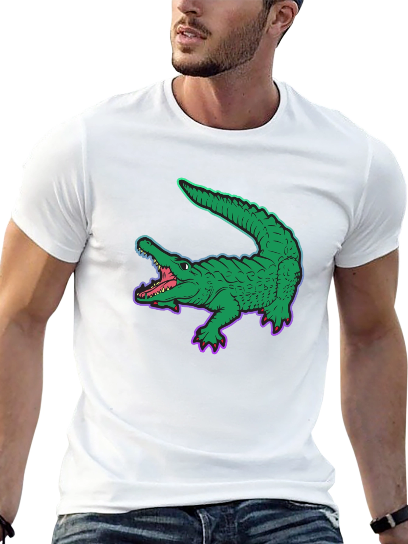 Cool Crocodile Graphic Tee - Black