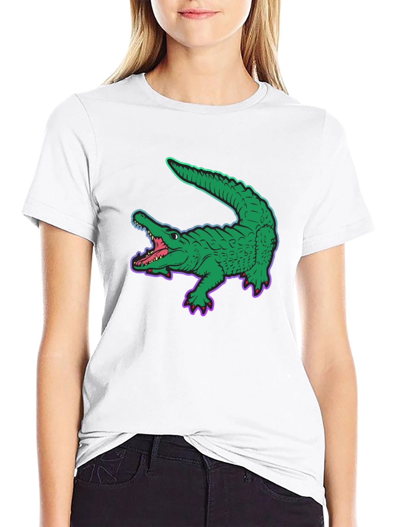 Cool Crocodile Graphic Tee - Black