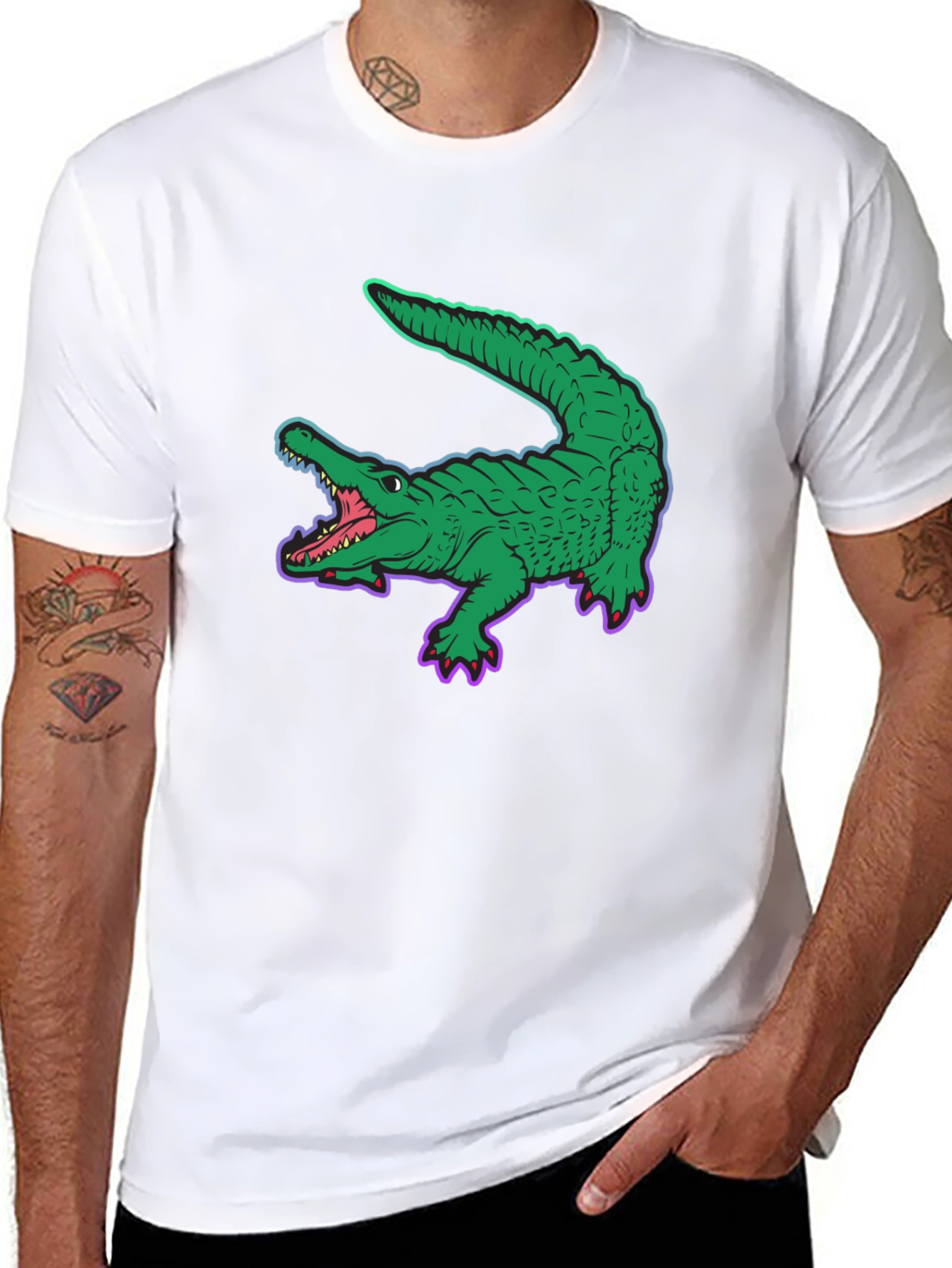 Cool Crocodile Graphic Tee - Black