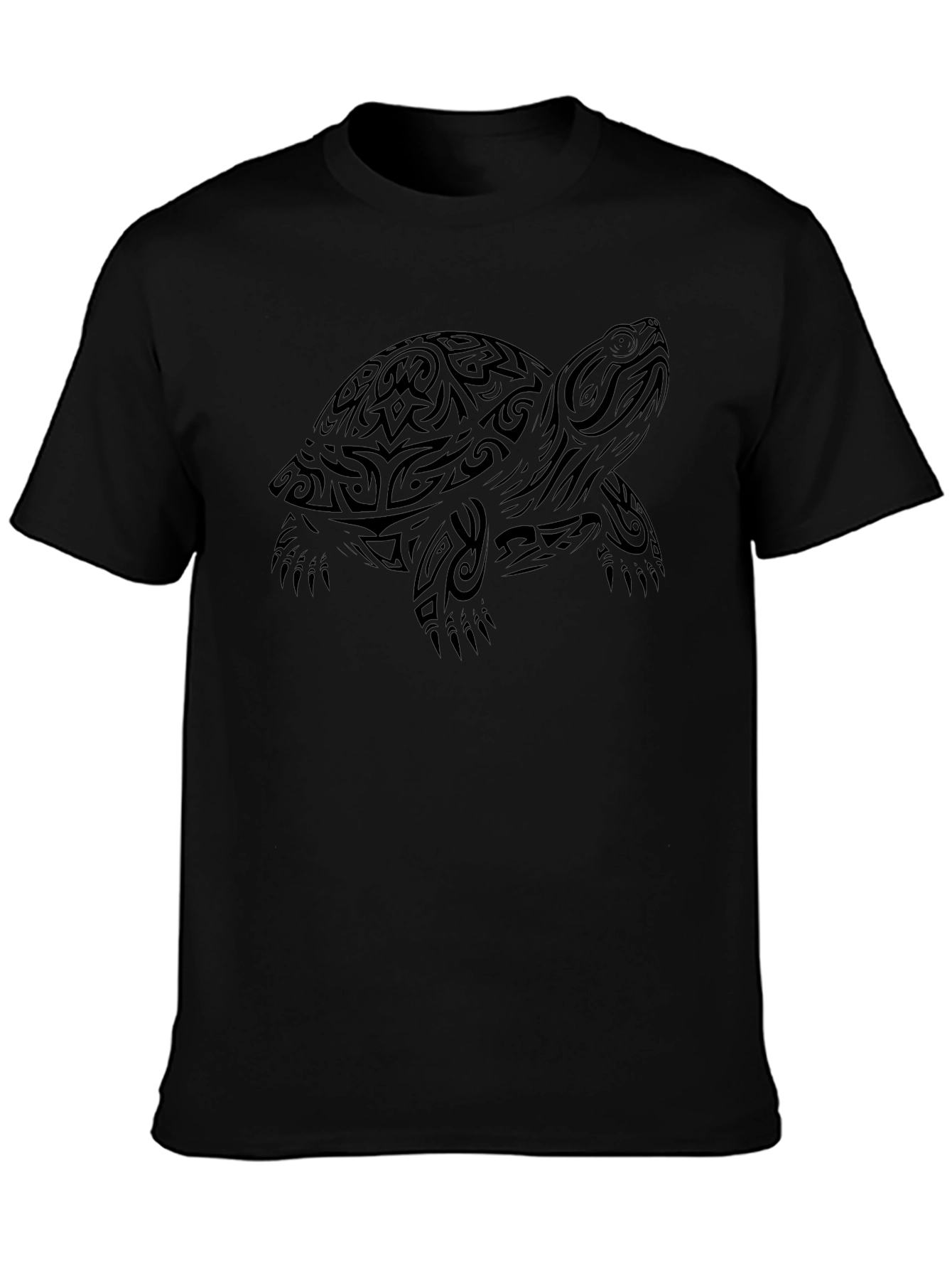 Tribal Turtle Black T-Shirt - Unique Design