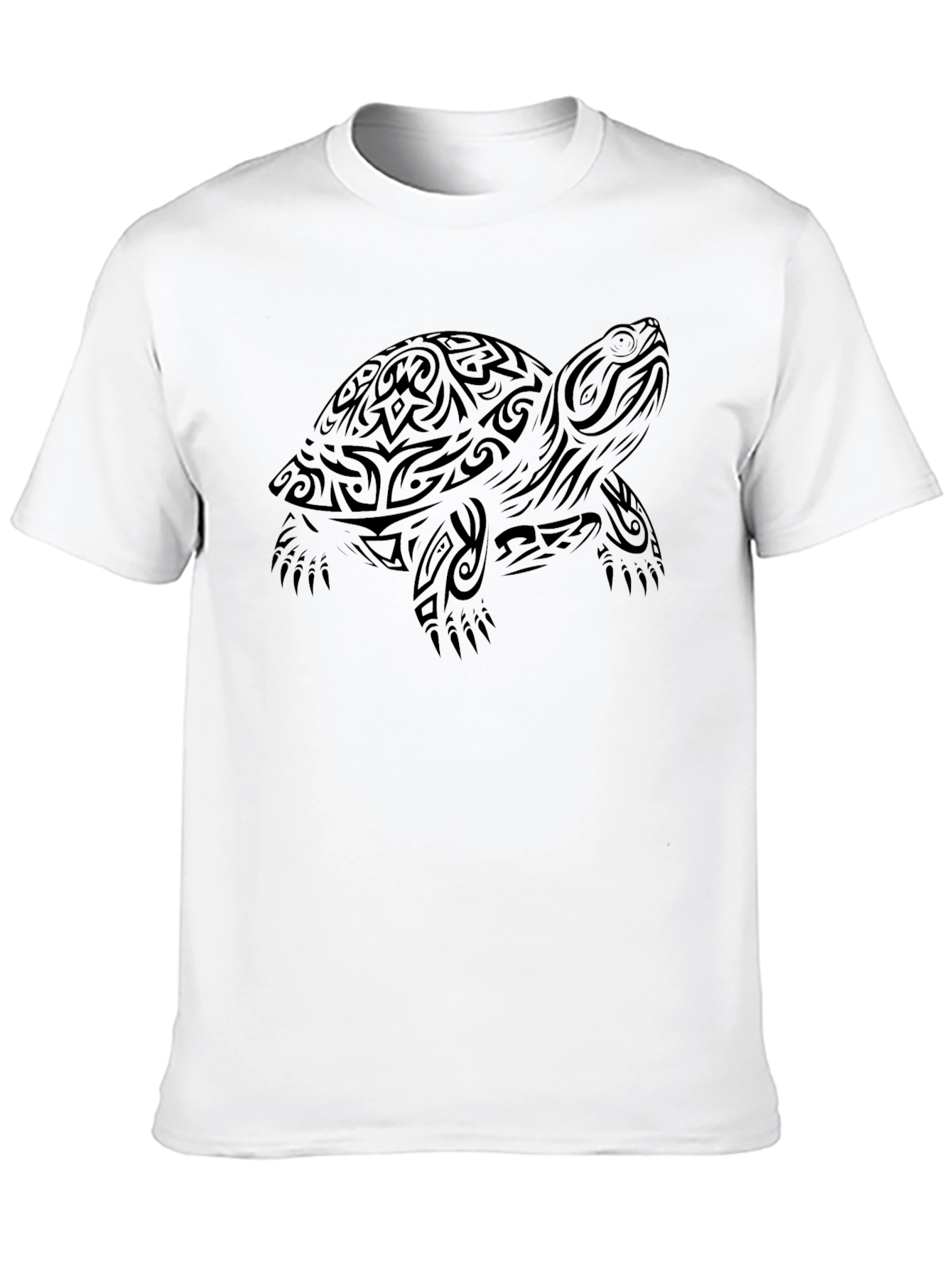 Tribal Turtle Black T-Shirt - Unique Design