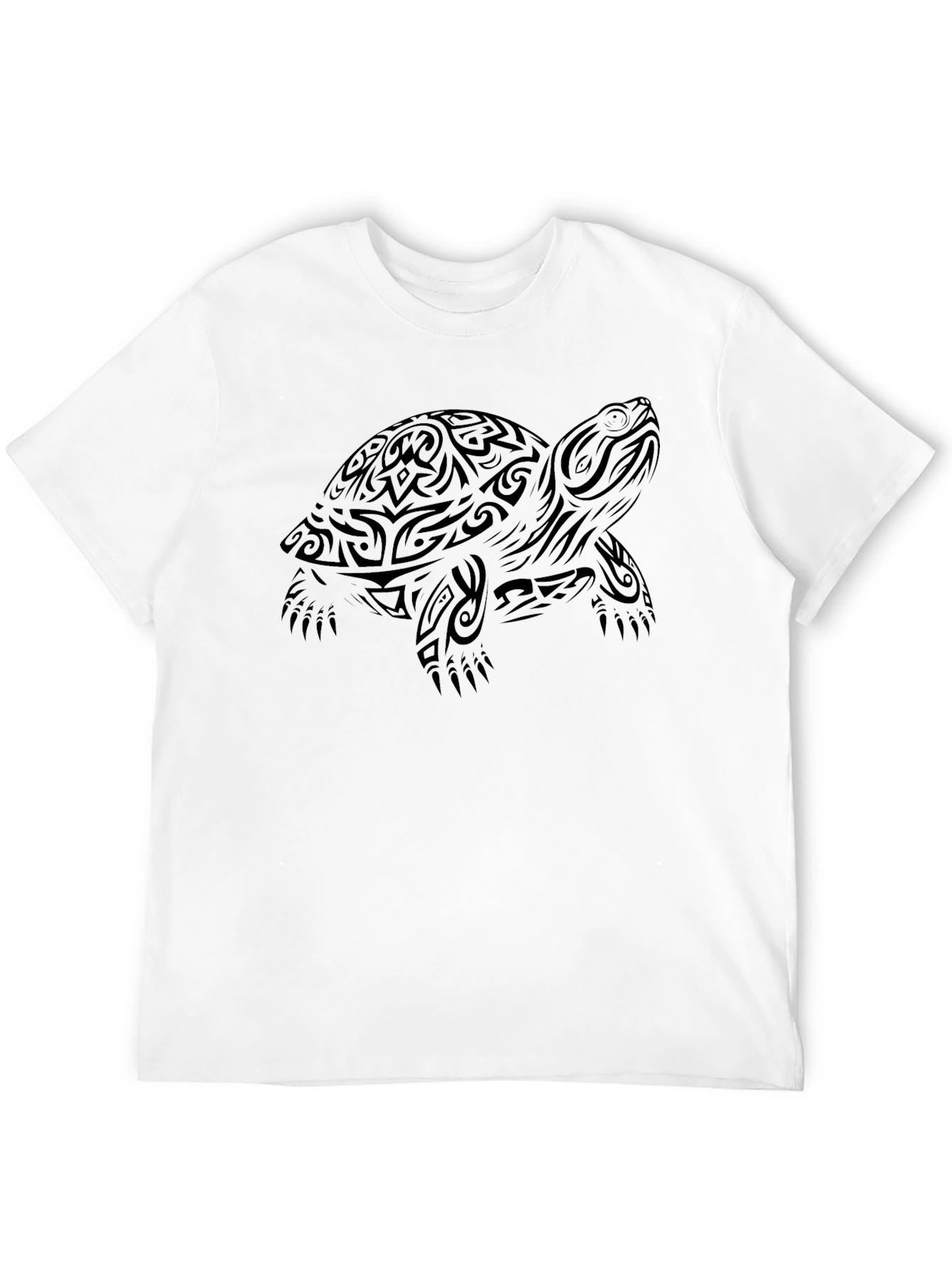 Tribal Turtle Black T-Shirt - Unique Design