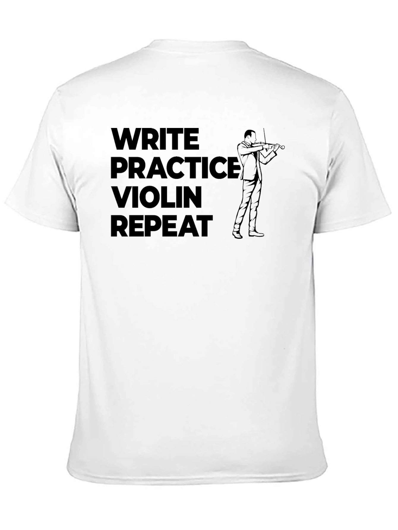 Write Practice Violin Repeat Black Graphic Tee