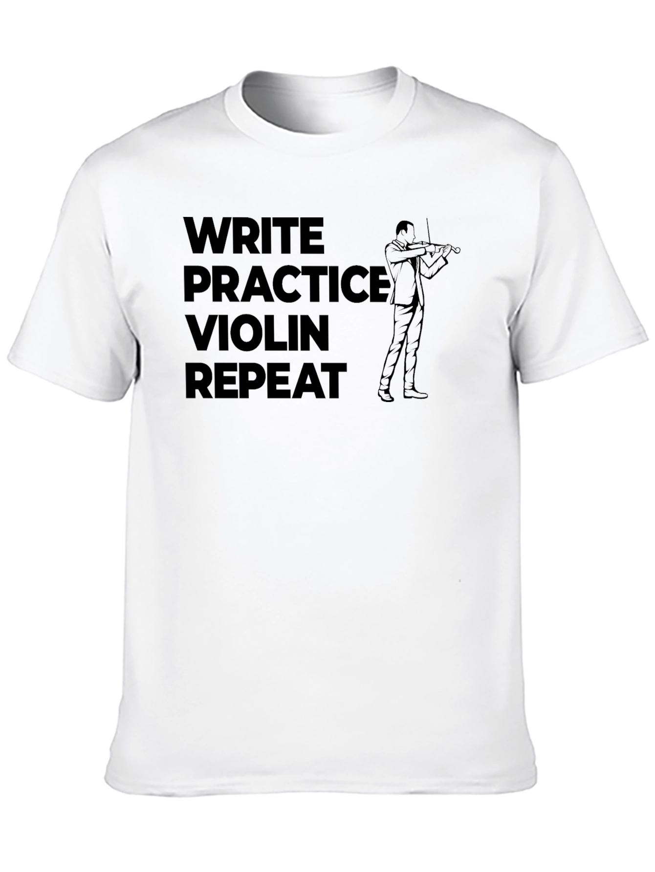 Write Practice Violin Repeat Black Graphic Tee