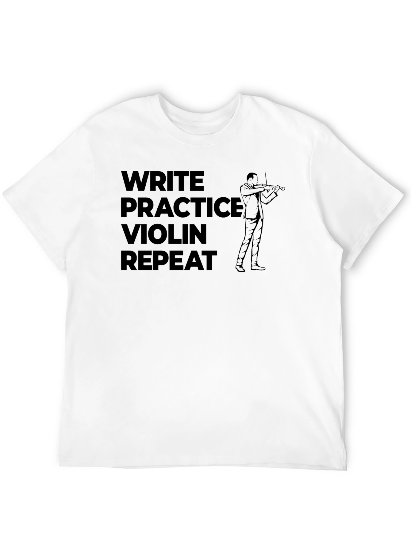 Write Practice Violin Repeat Black Graphic Tee