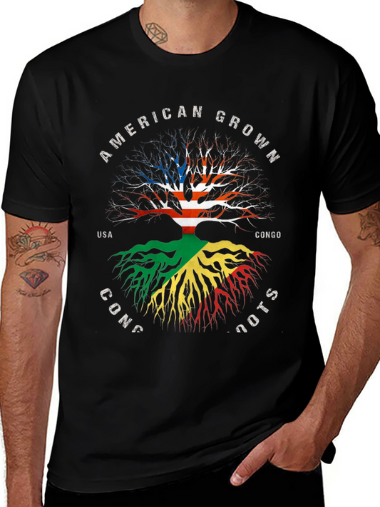 American Grown Congo Roots Graphic T-Shirt