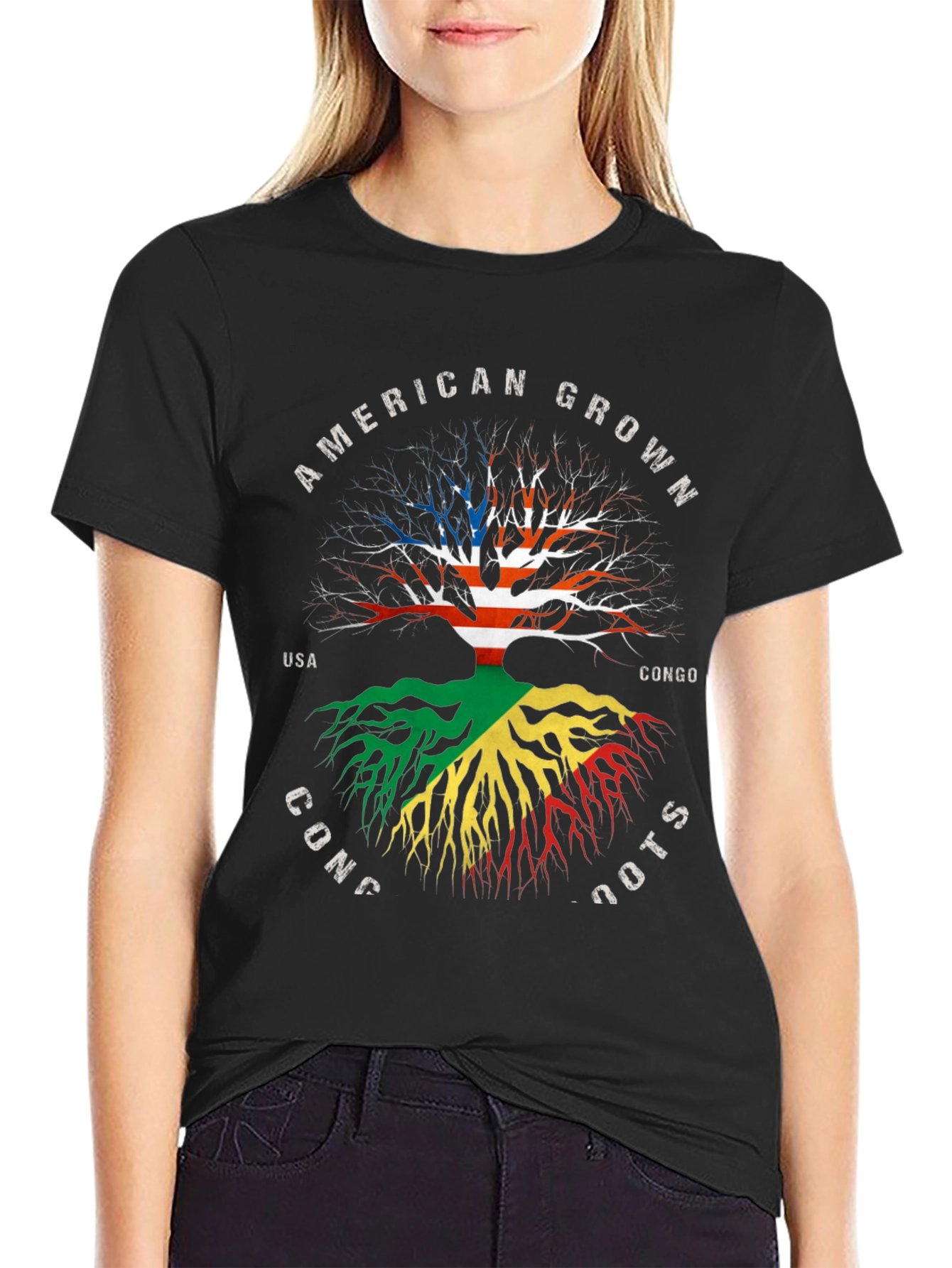 American Grown Congo Roots Graphic T-Shirt