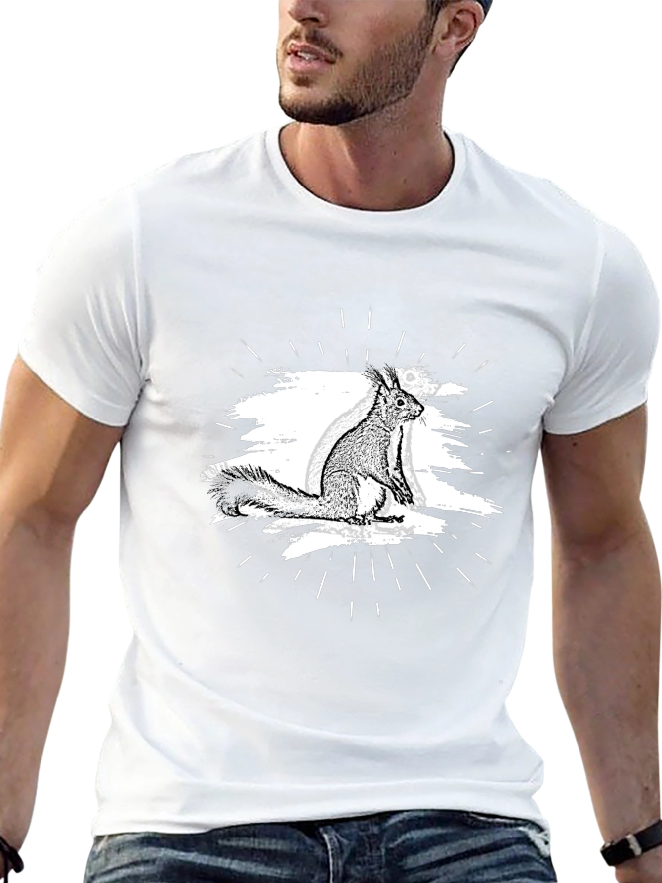 Squirrel Graphic Tee - Black Casual T-Shirt