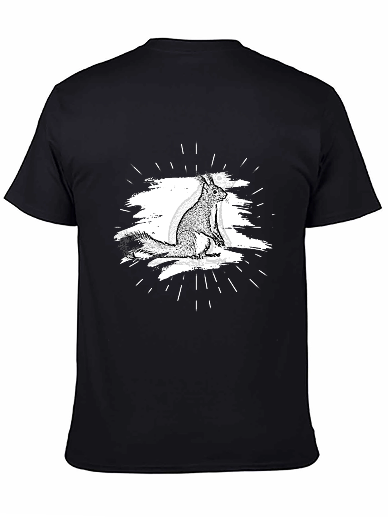 Squirrel Graphic Tee - Black Casual T-Shirt