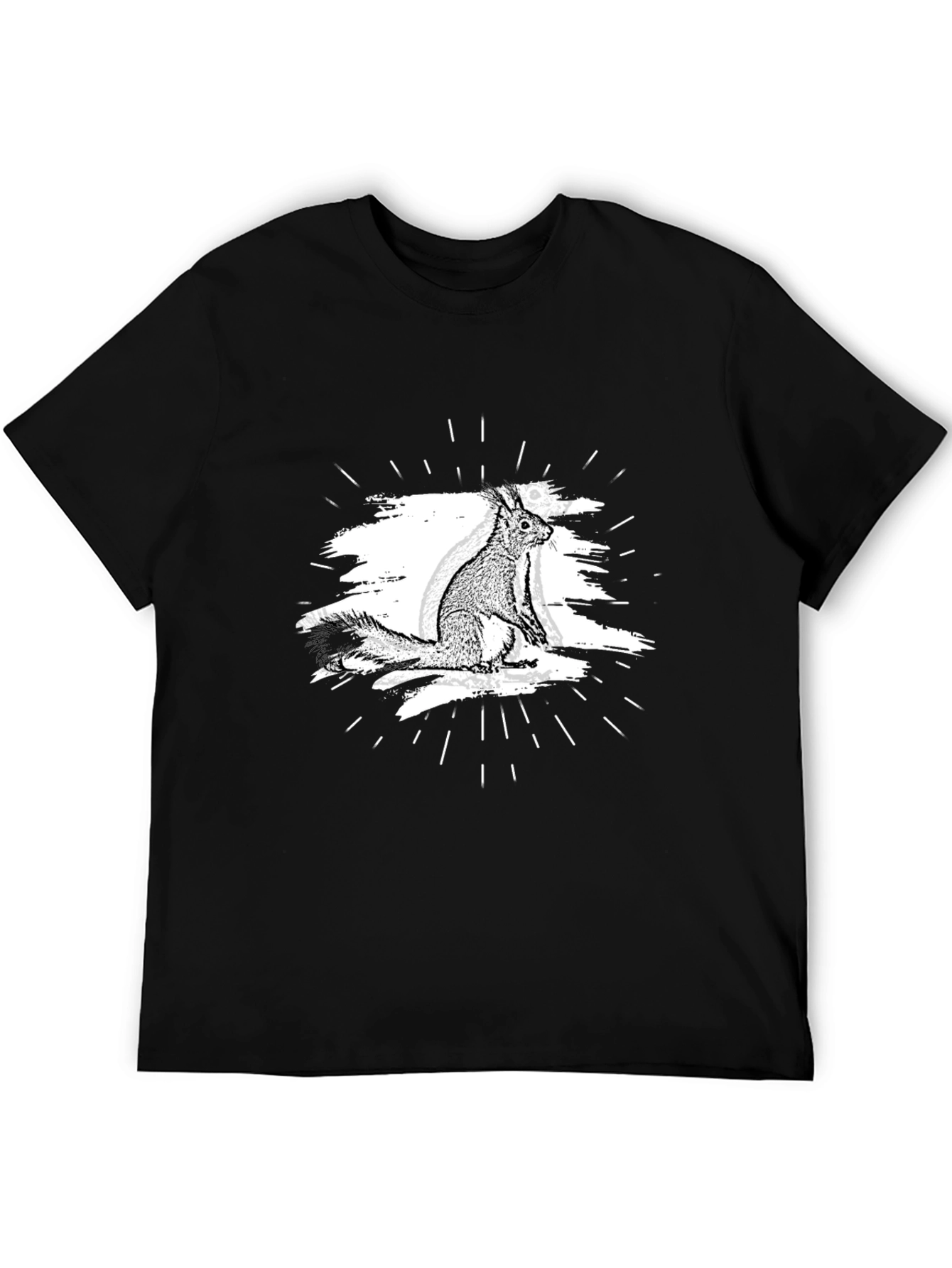 Squirrel Graphic Tee - Black Casual T-Shirt