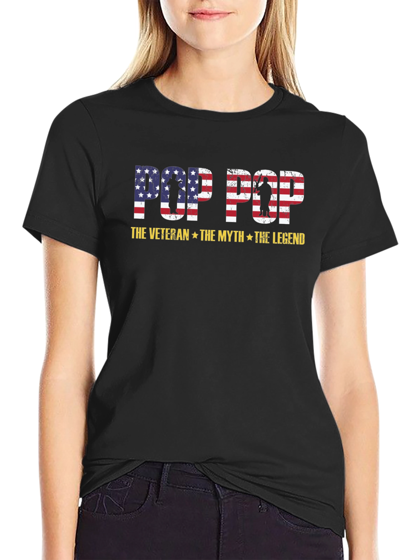 Pop Pop Veteran T-Shirt - The Myth The Legend