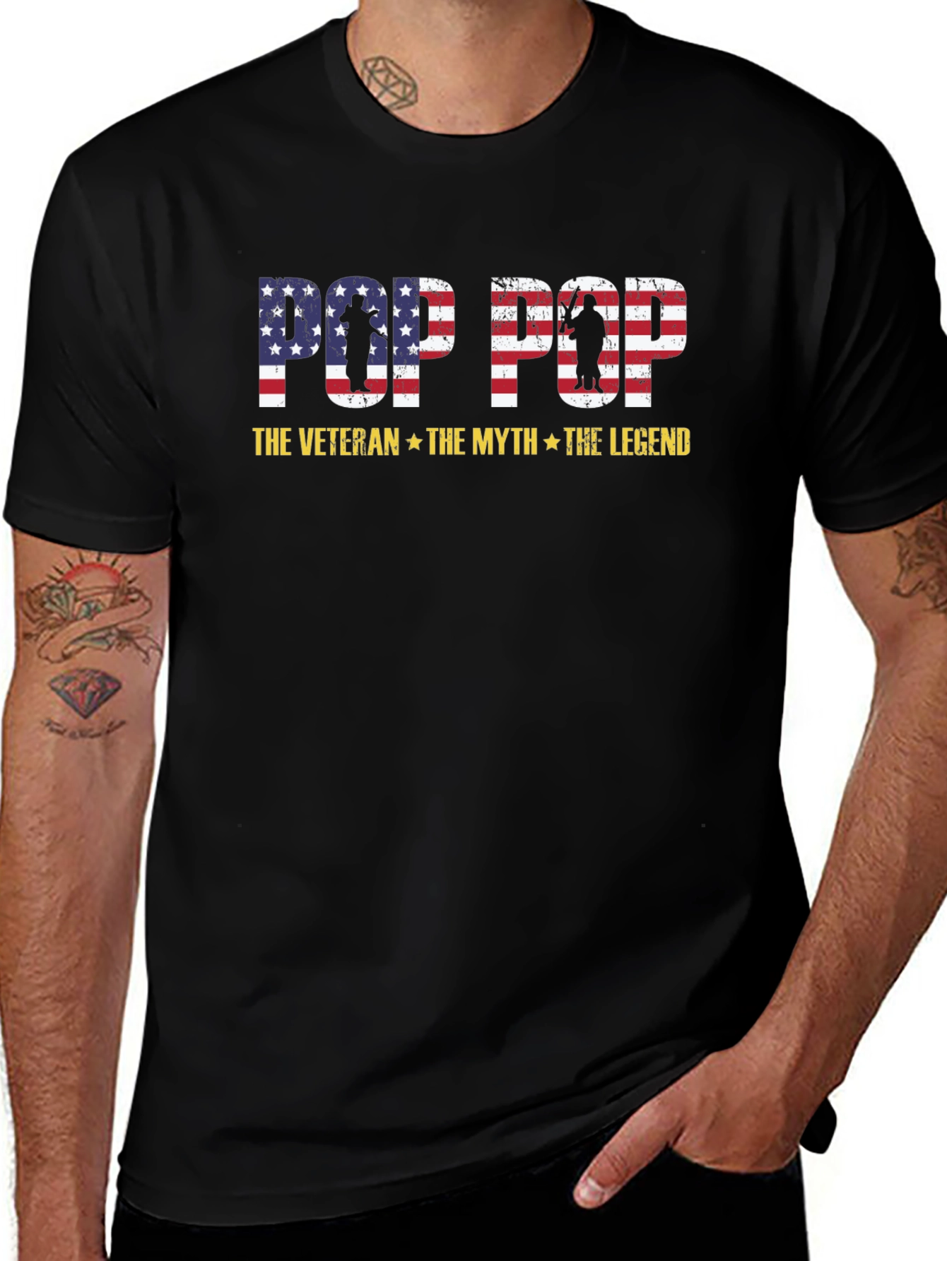 Pop Pop Veteran T-Shirt - The Myth The Legend