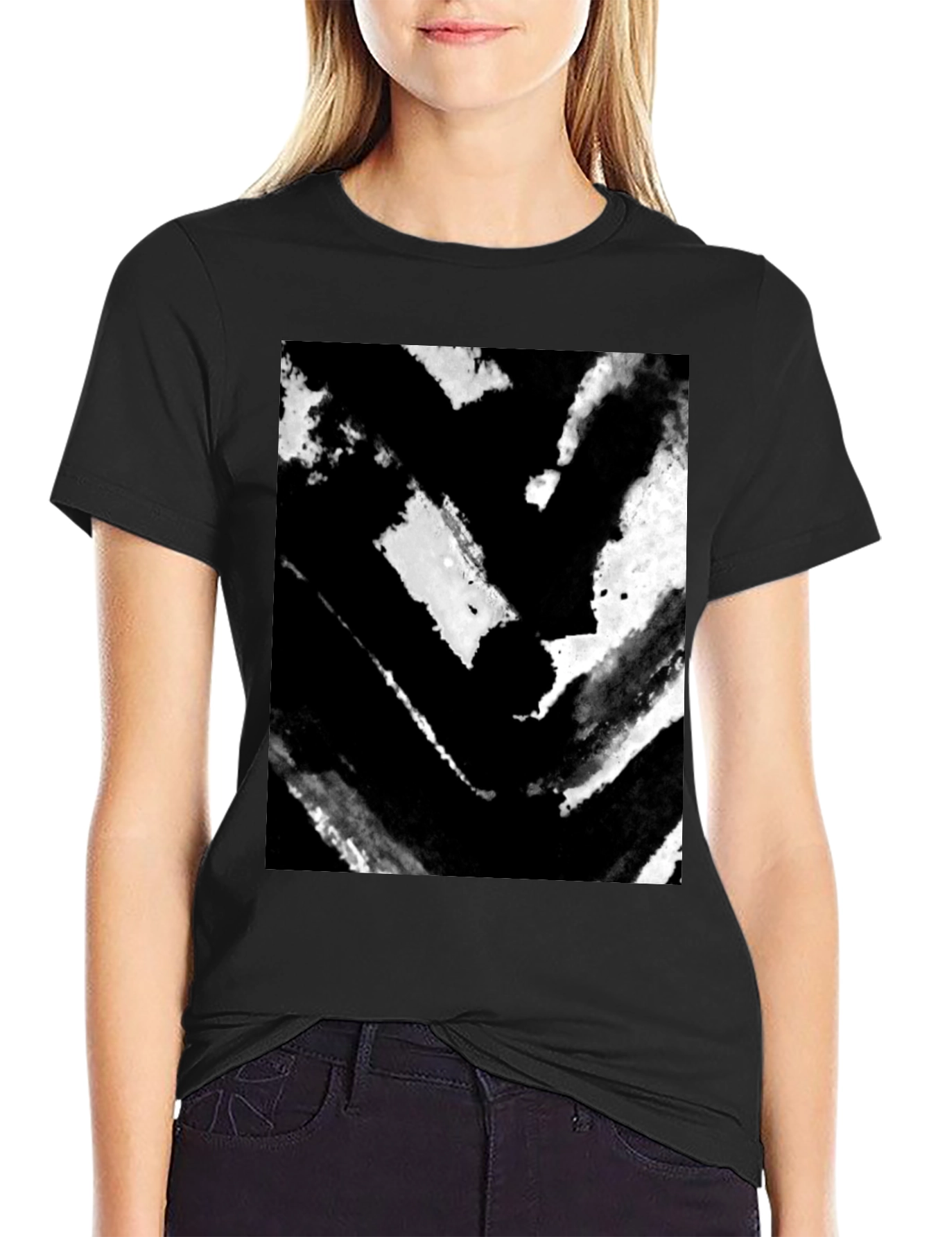 Abstract Graphic Black T-Shirt