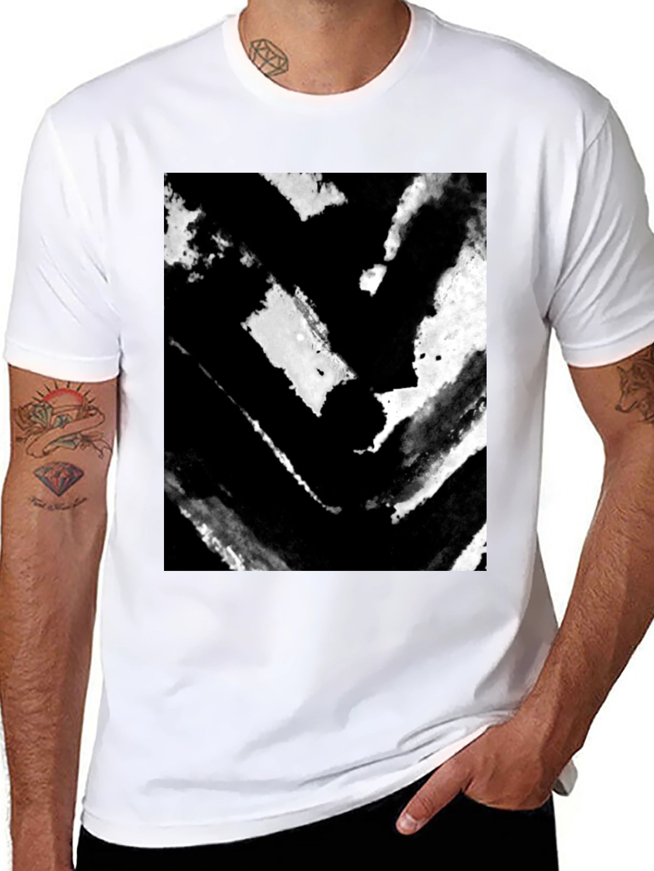 Abstract Graphic Black T-Shirt