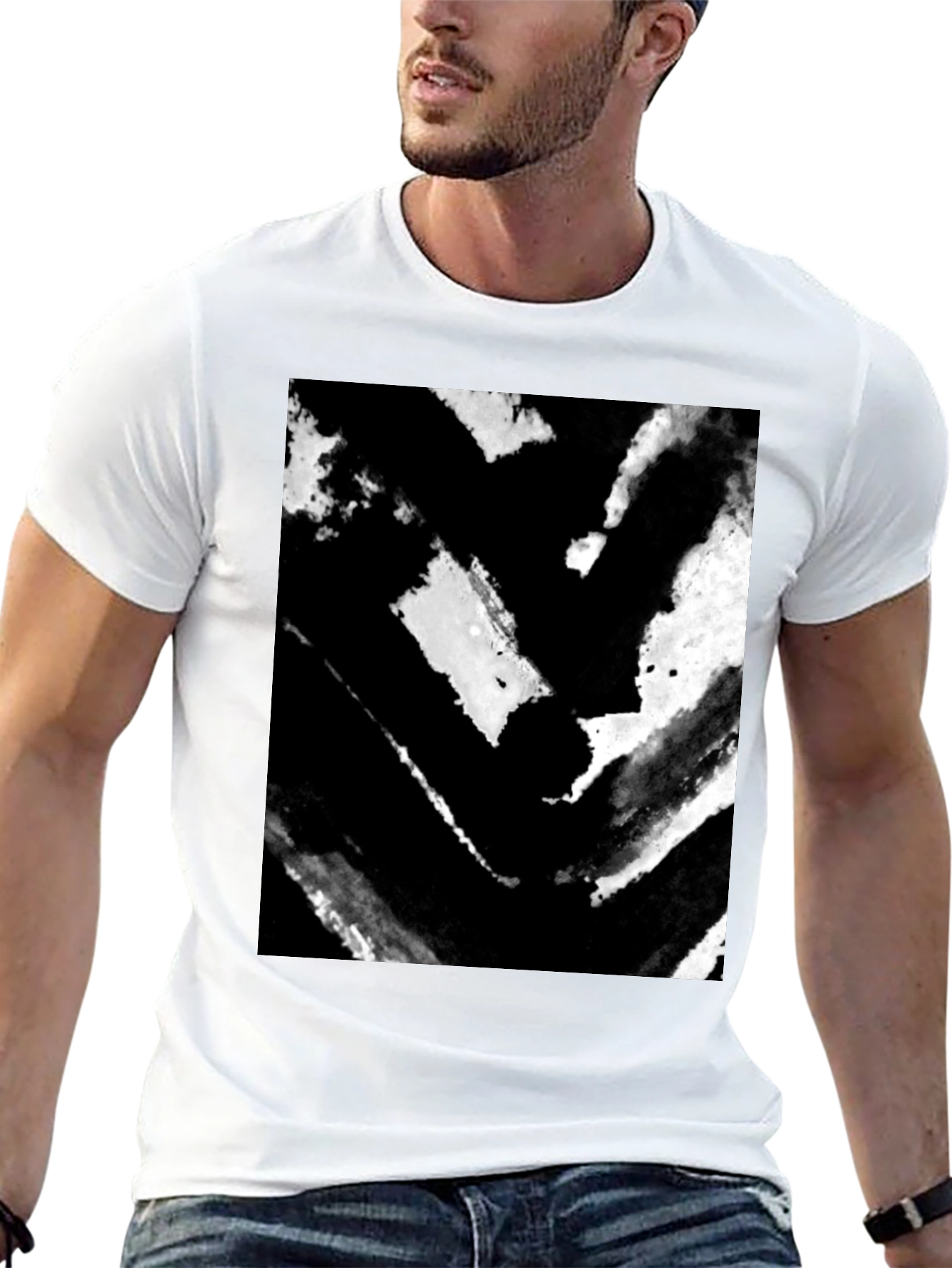 Abstract Graphic Black T-Shirt