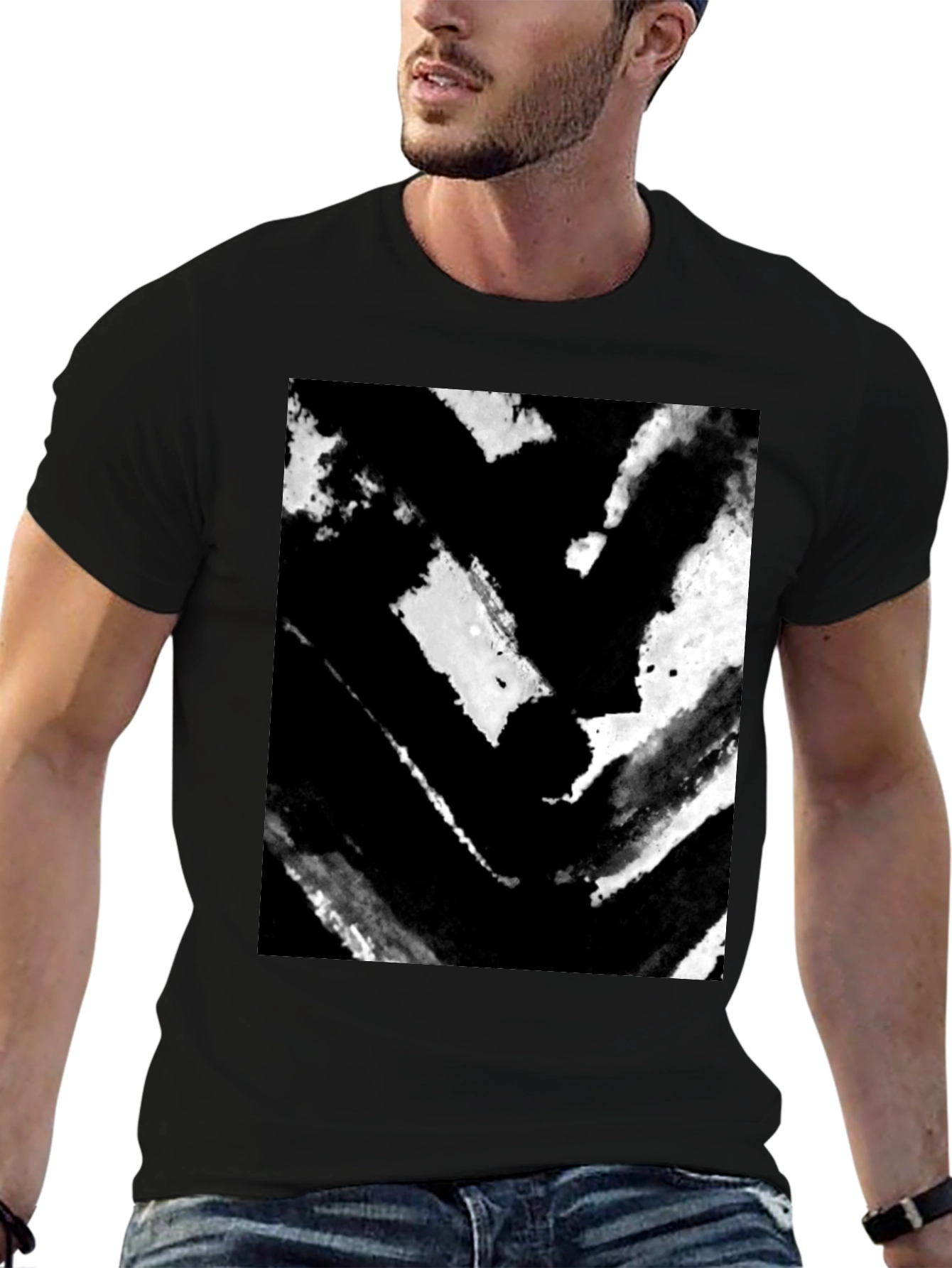 Abstract Graphic Black T-Shirt