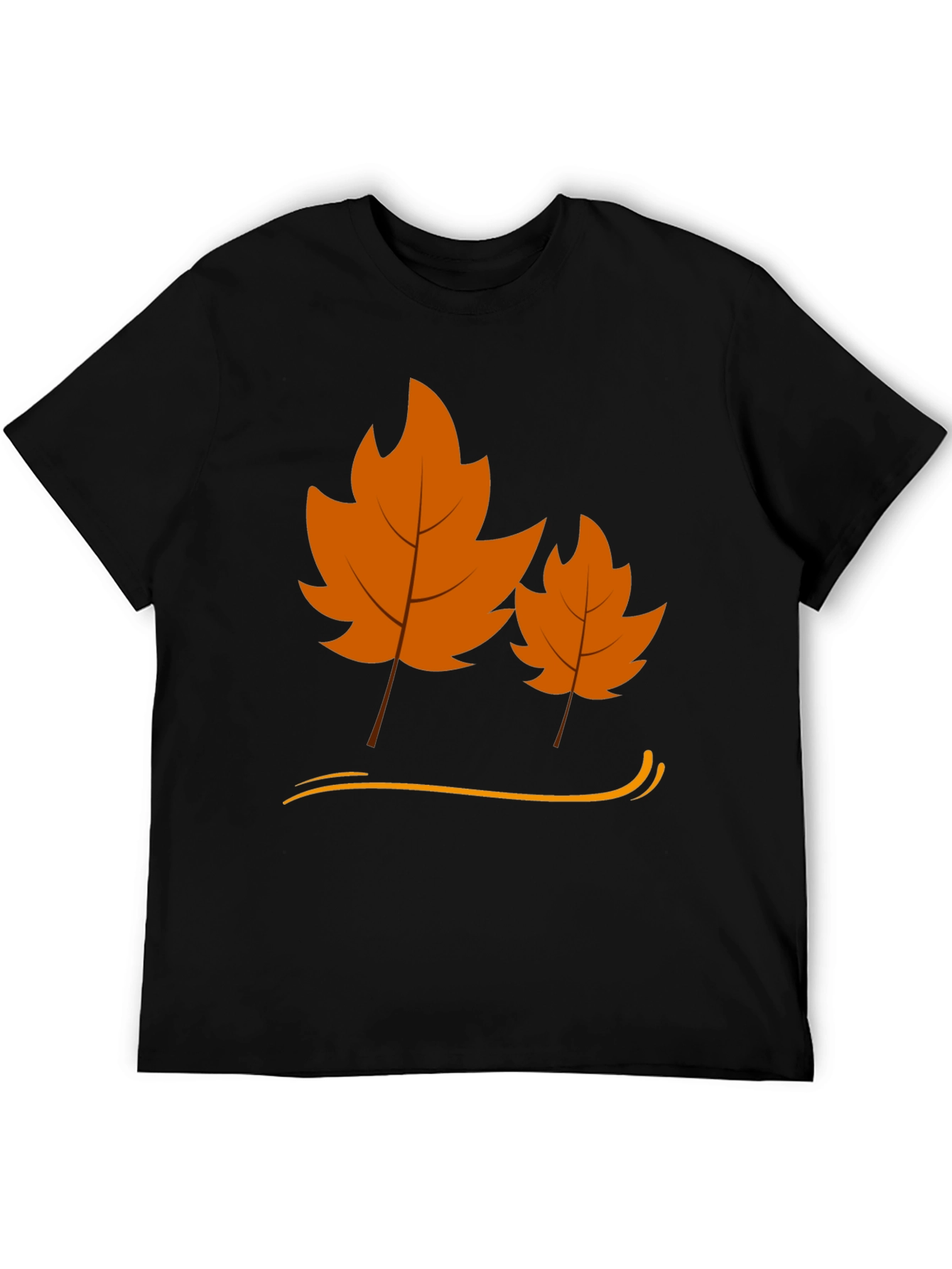 Autumn Leaf Graphic Black T-Shirt