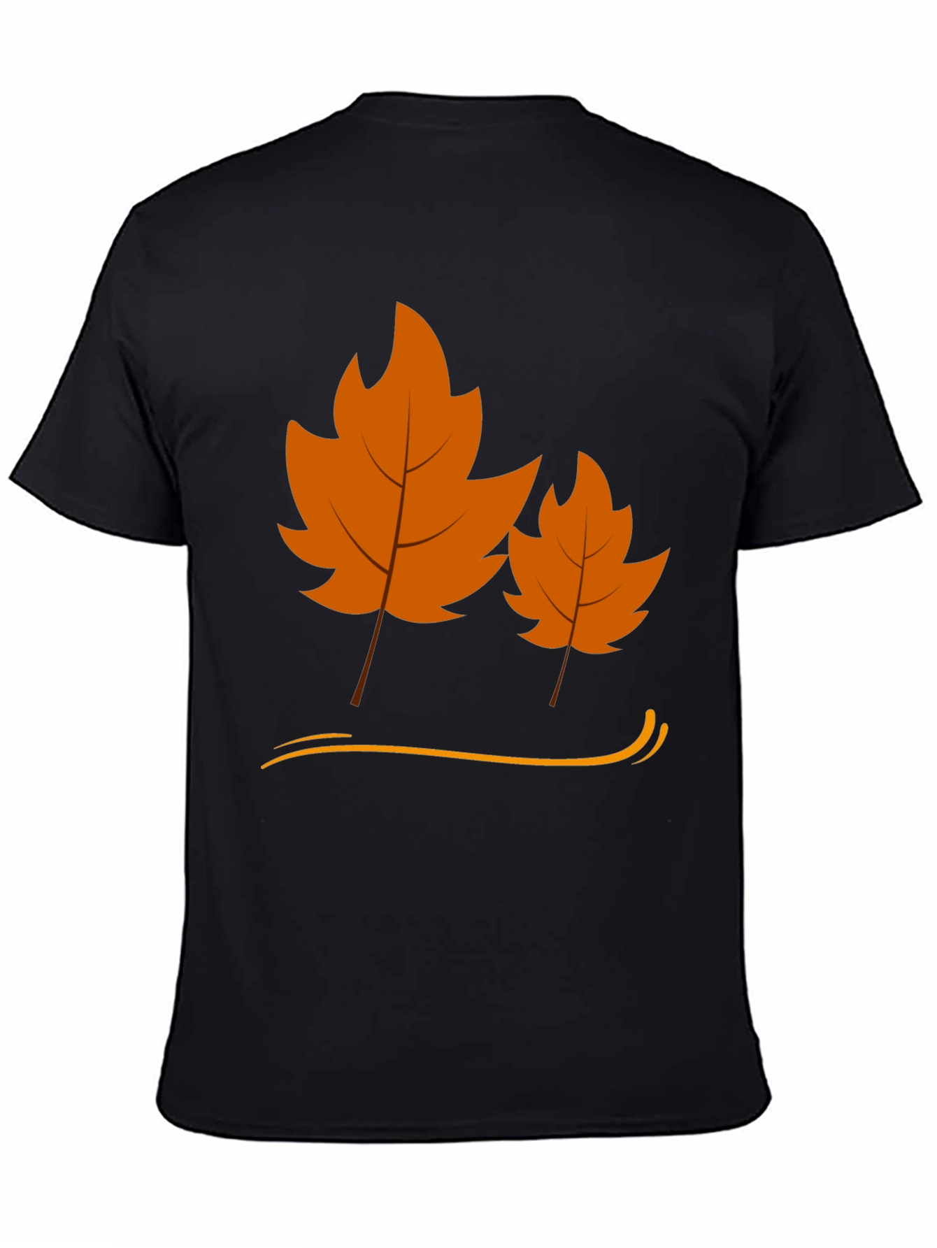 Autumn Leaf Graphic Black T-Shirt