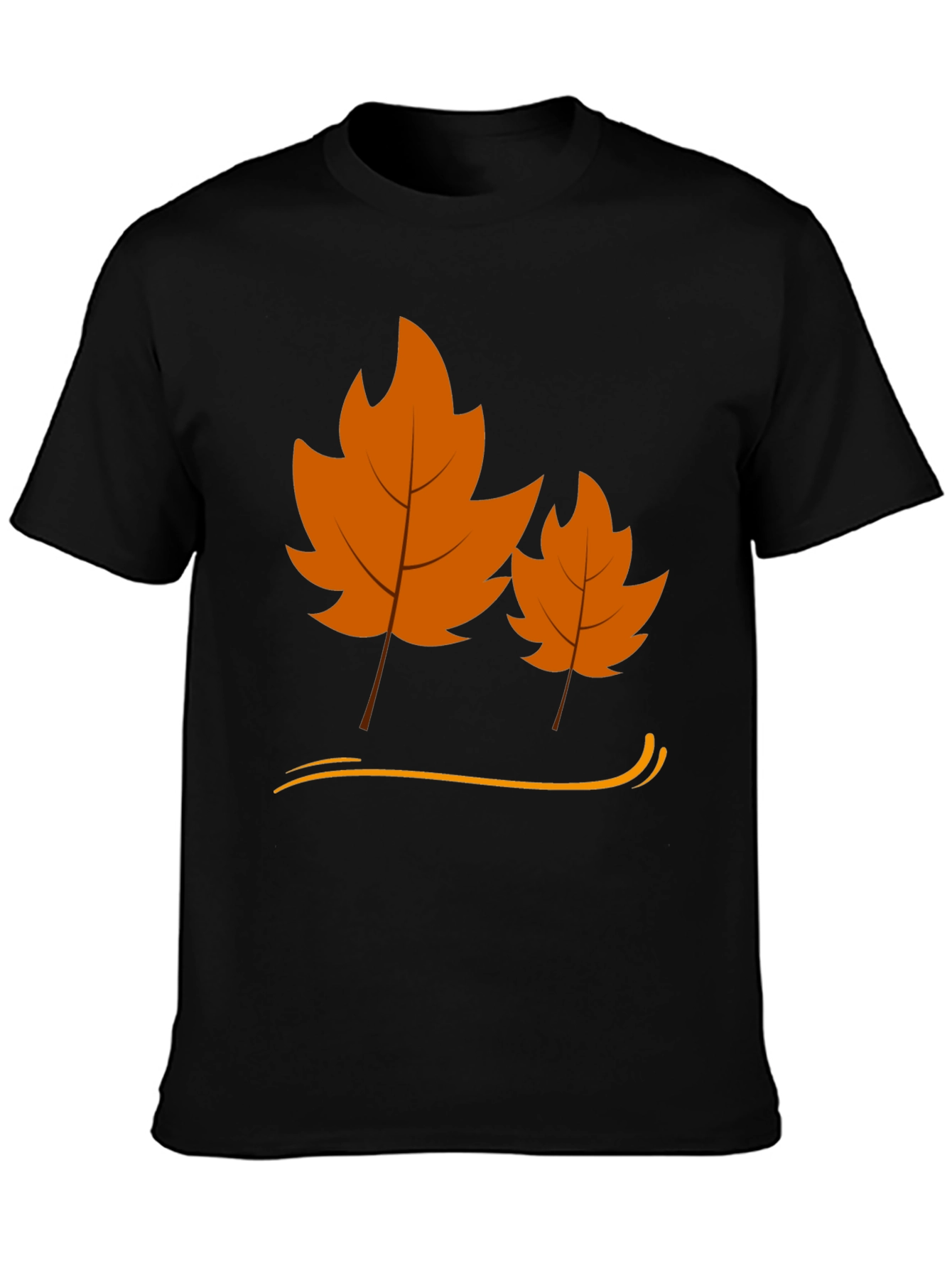 Autumn Leaf Graphic Black T-Shirt