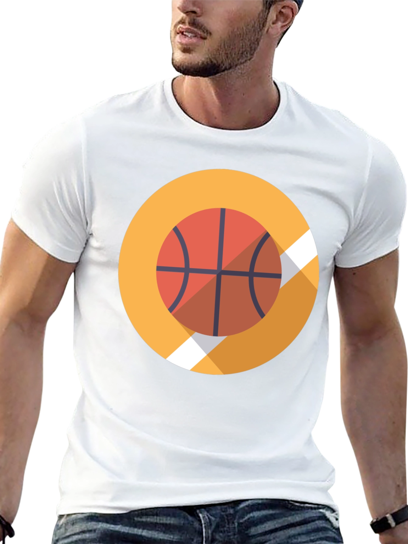 Basketball Graphic Tee - Stylish Black Cotton T-Shirt