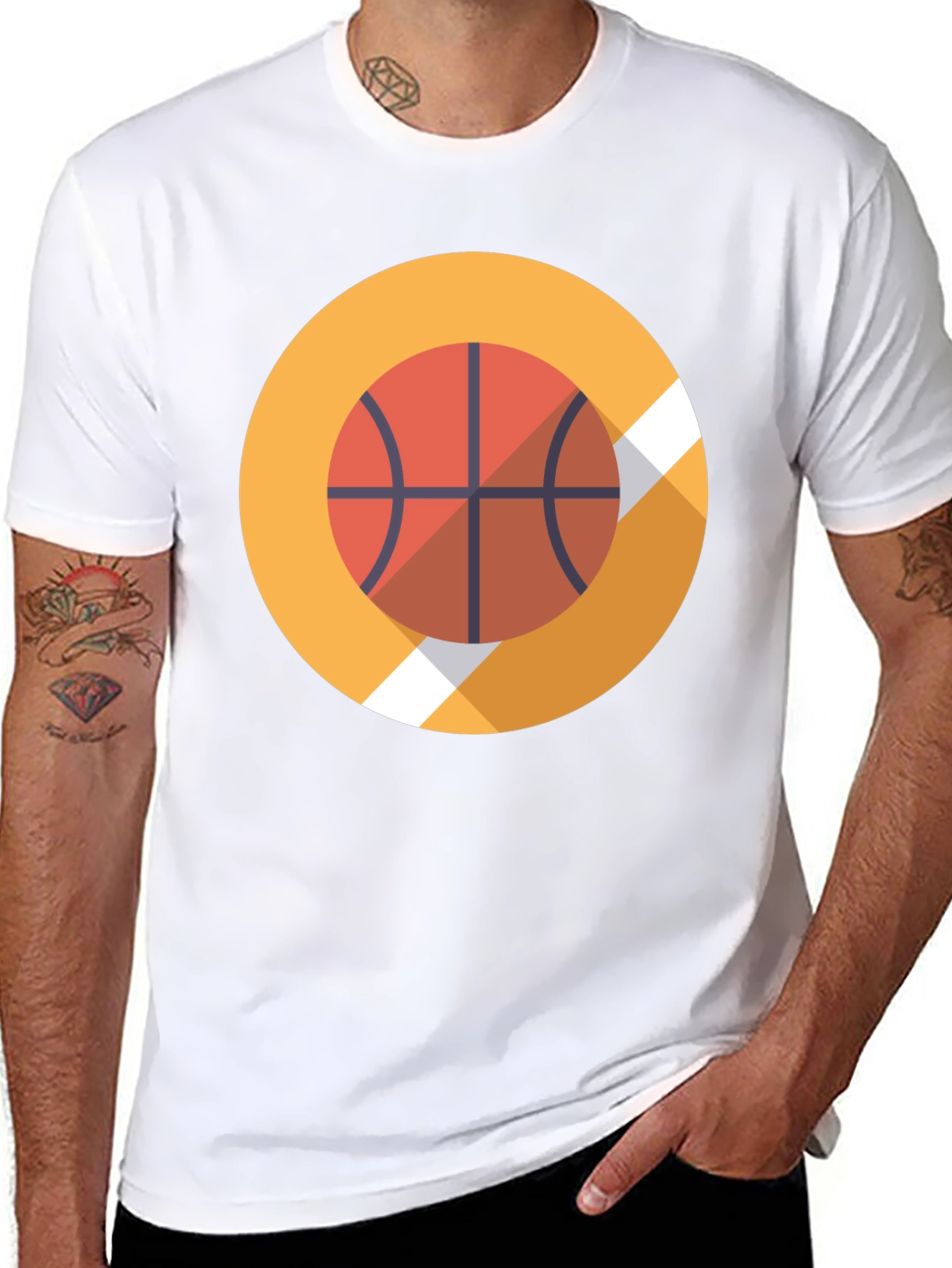 Basketball Graphic Tee - Stylish Black Cotton T-Shirt
