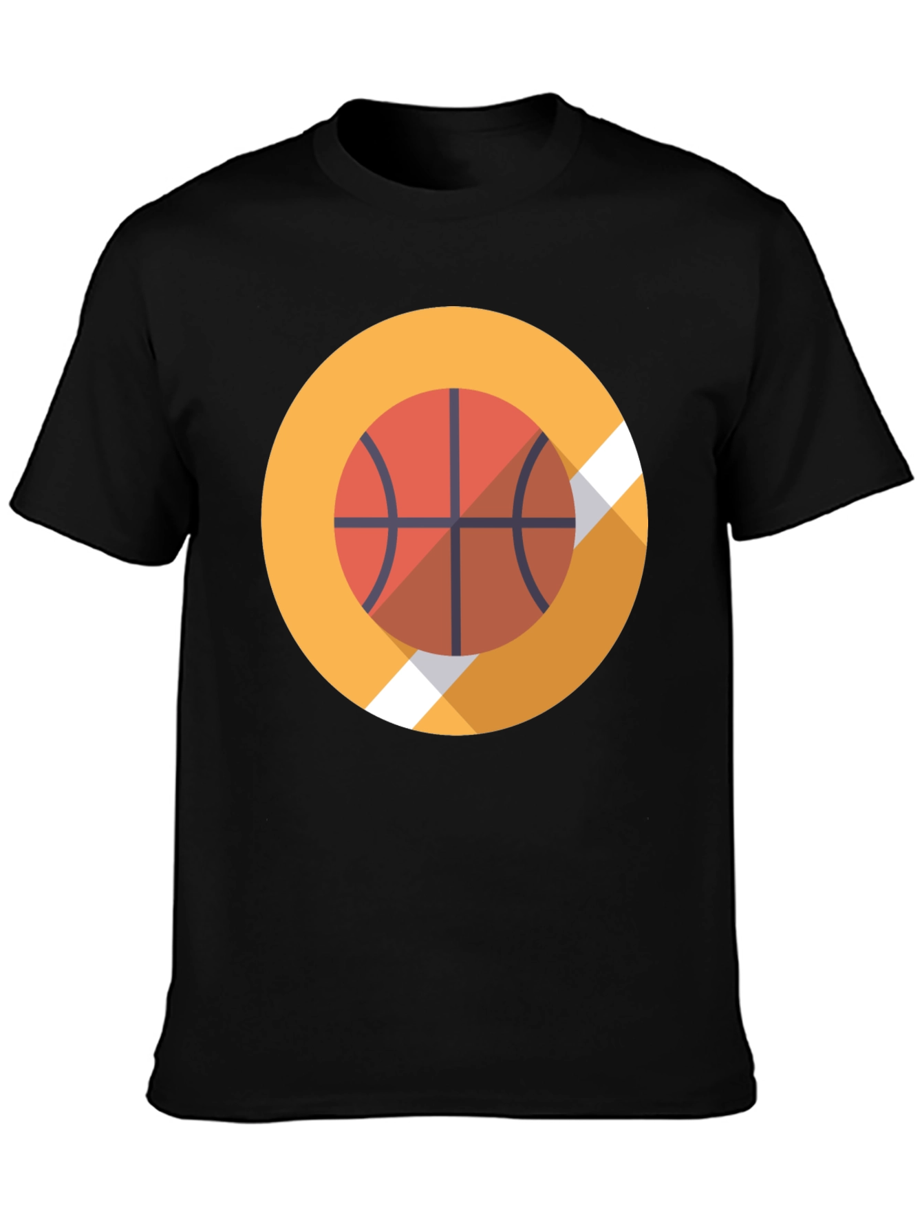 Basketball Graphic Tee - Stylish Black Cotton T-Shirt