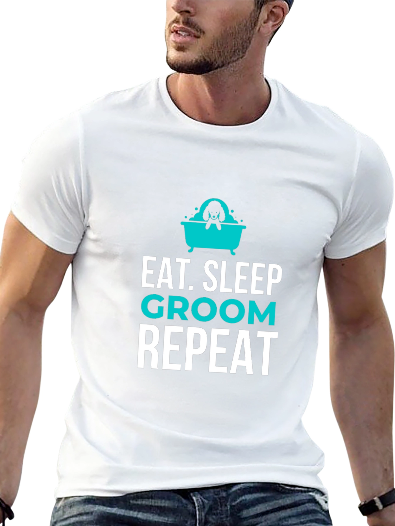 Eat Sleep Groom Repeat Graphic Tee