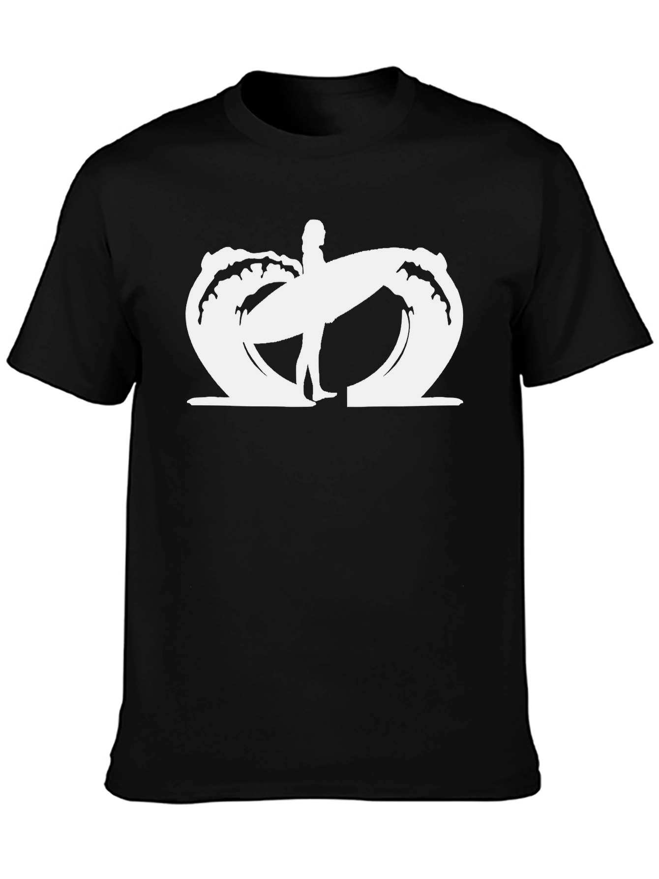 Surfer Graphic Black T-Shirt - Beach Vibes
