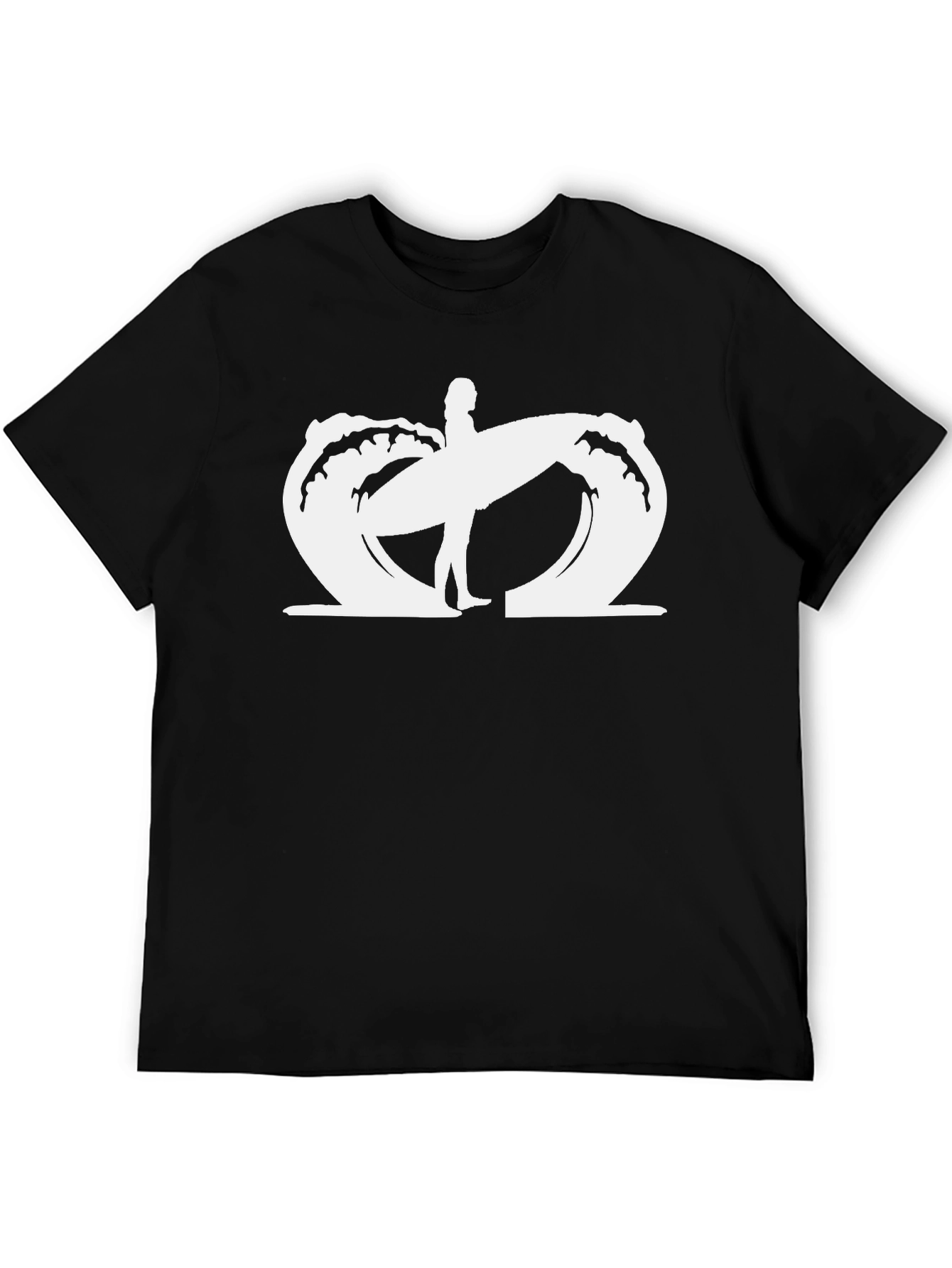 Surfer Graphic Black T-Shirt - Beach Vibes