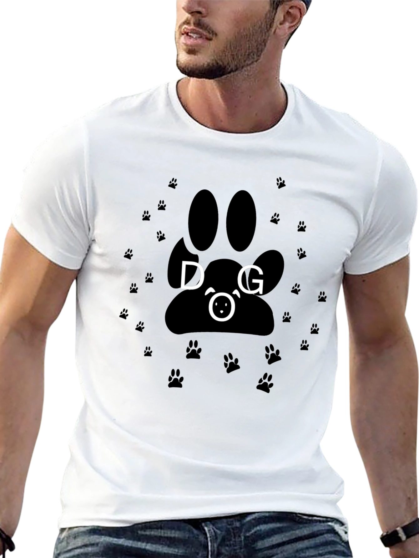 Dog Paw Print T-Shirt - Cute Animal Graphic Tee
