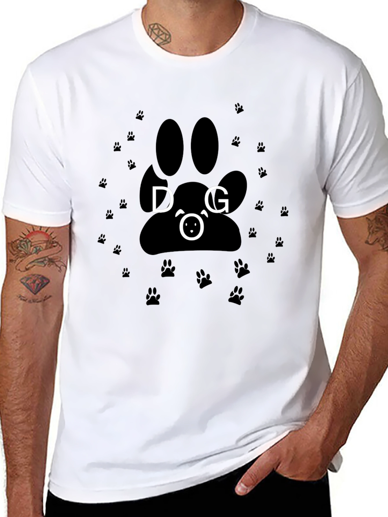 Dog Paw Print T-Shirt - Cute Animal Graphic Tee