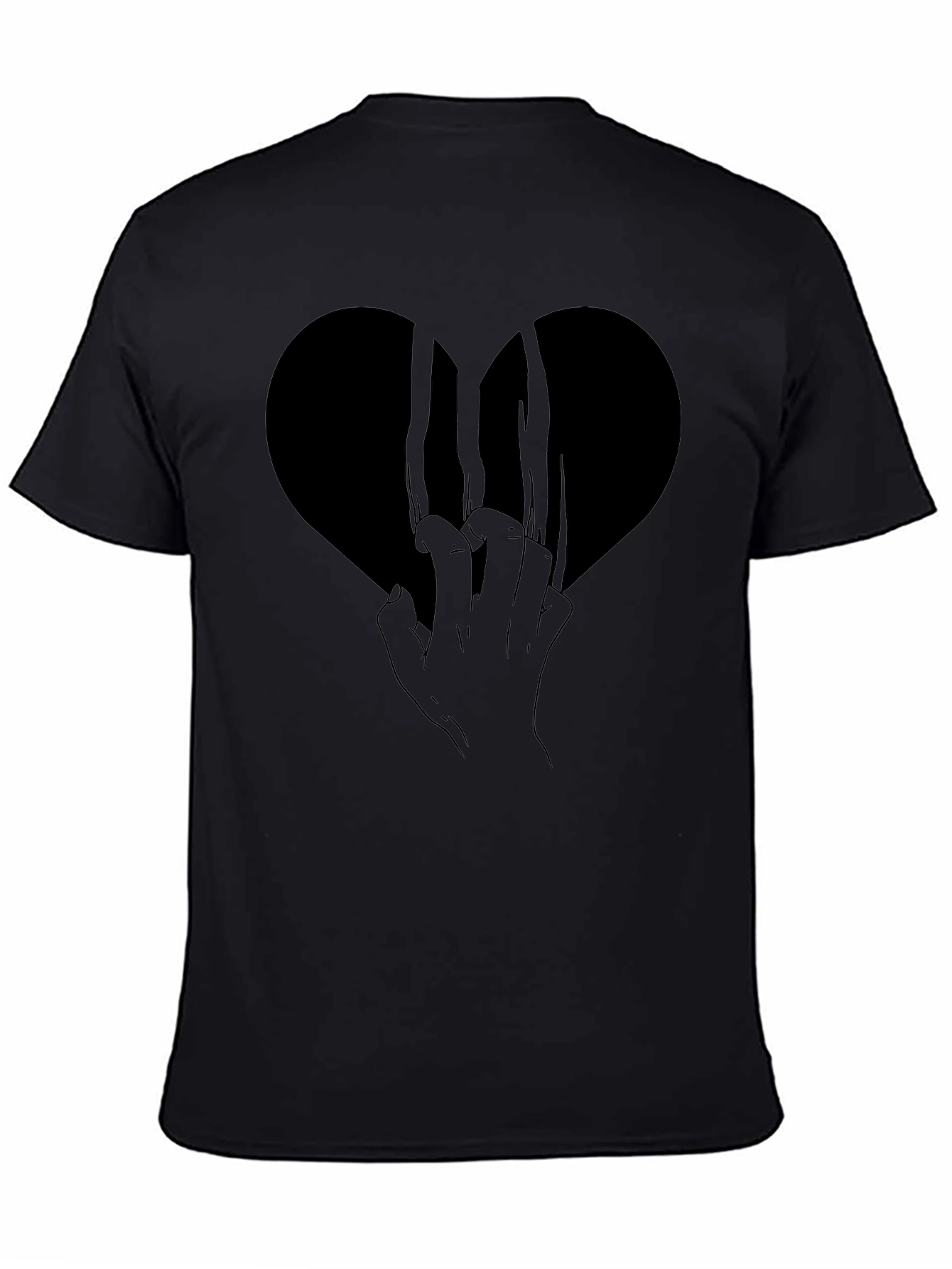 Black Heart Hand Claw Graphic Tee - Mens