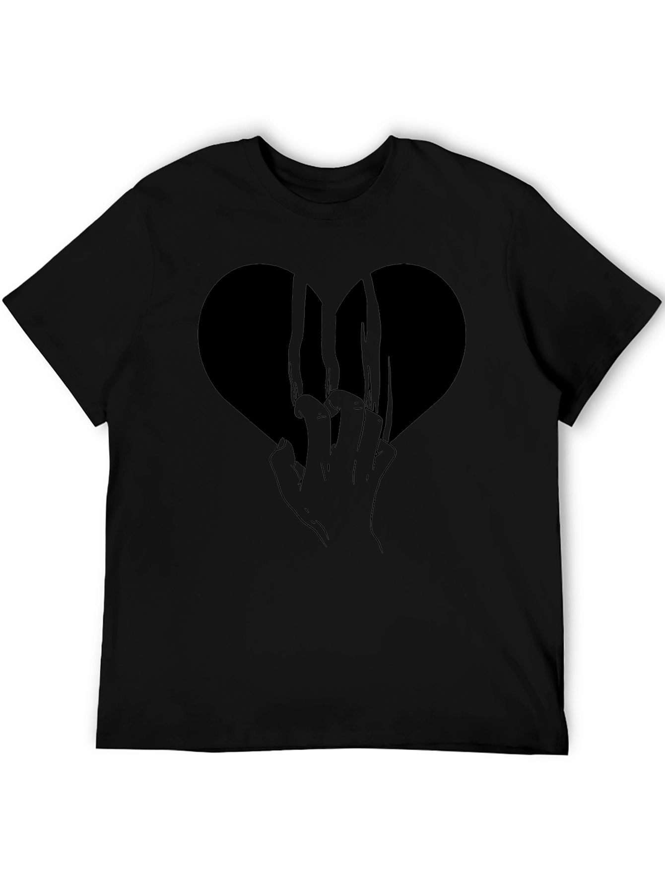 Black Heart Hand Claw Graphic Tee - Mens
