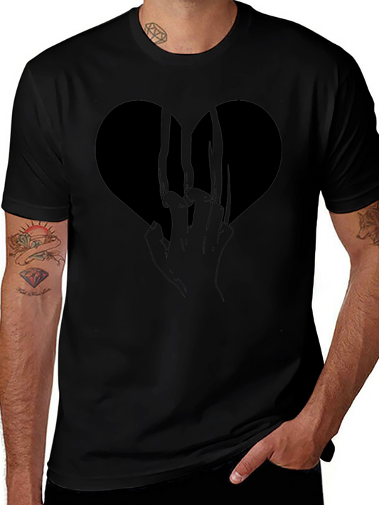 Black Heart Hand Claw Graphic Tee - Mens
