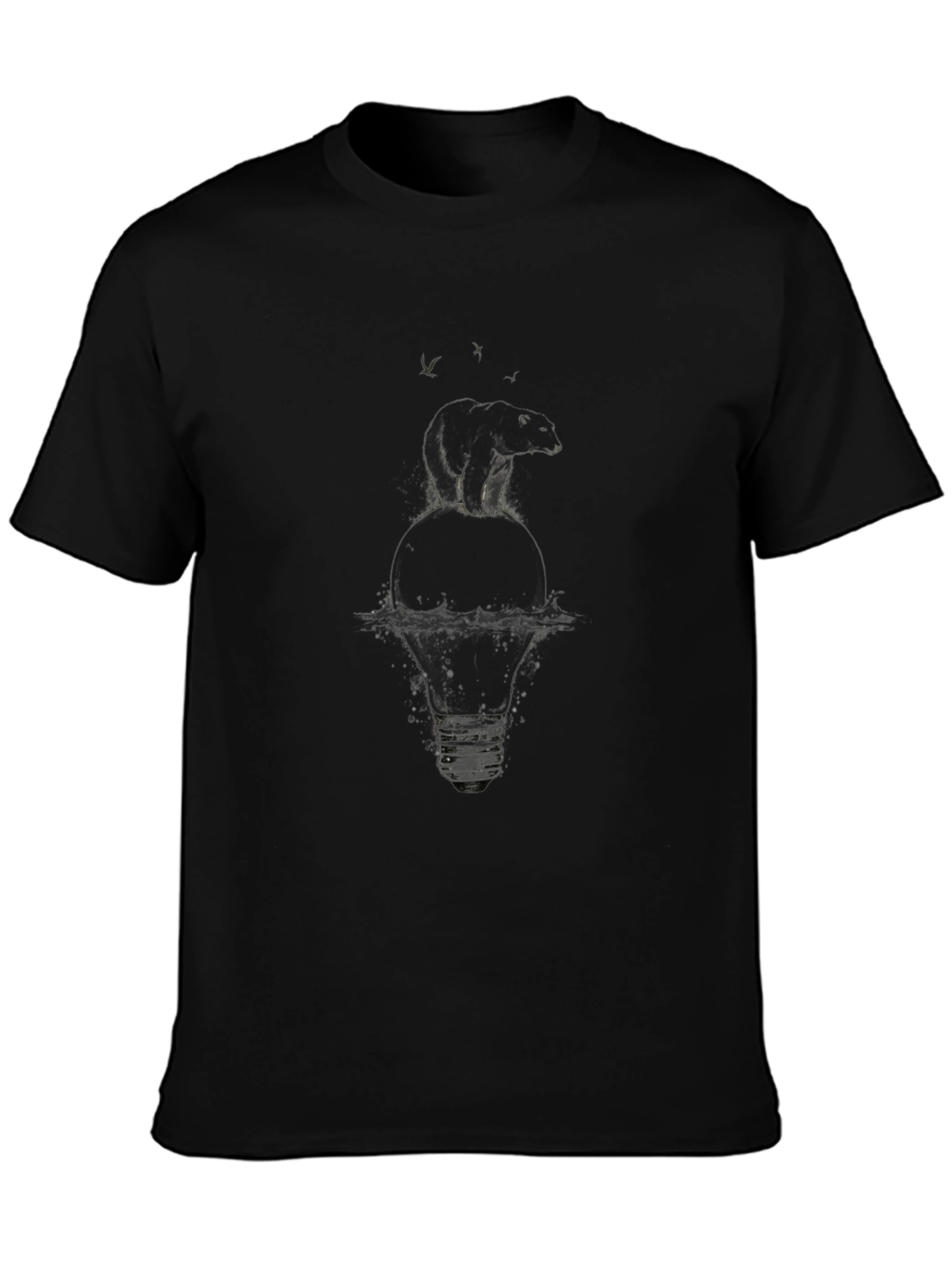 Unique Graphic Tee - Bear & Bulb Design