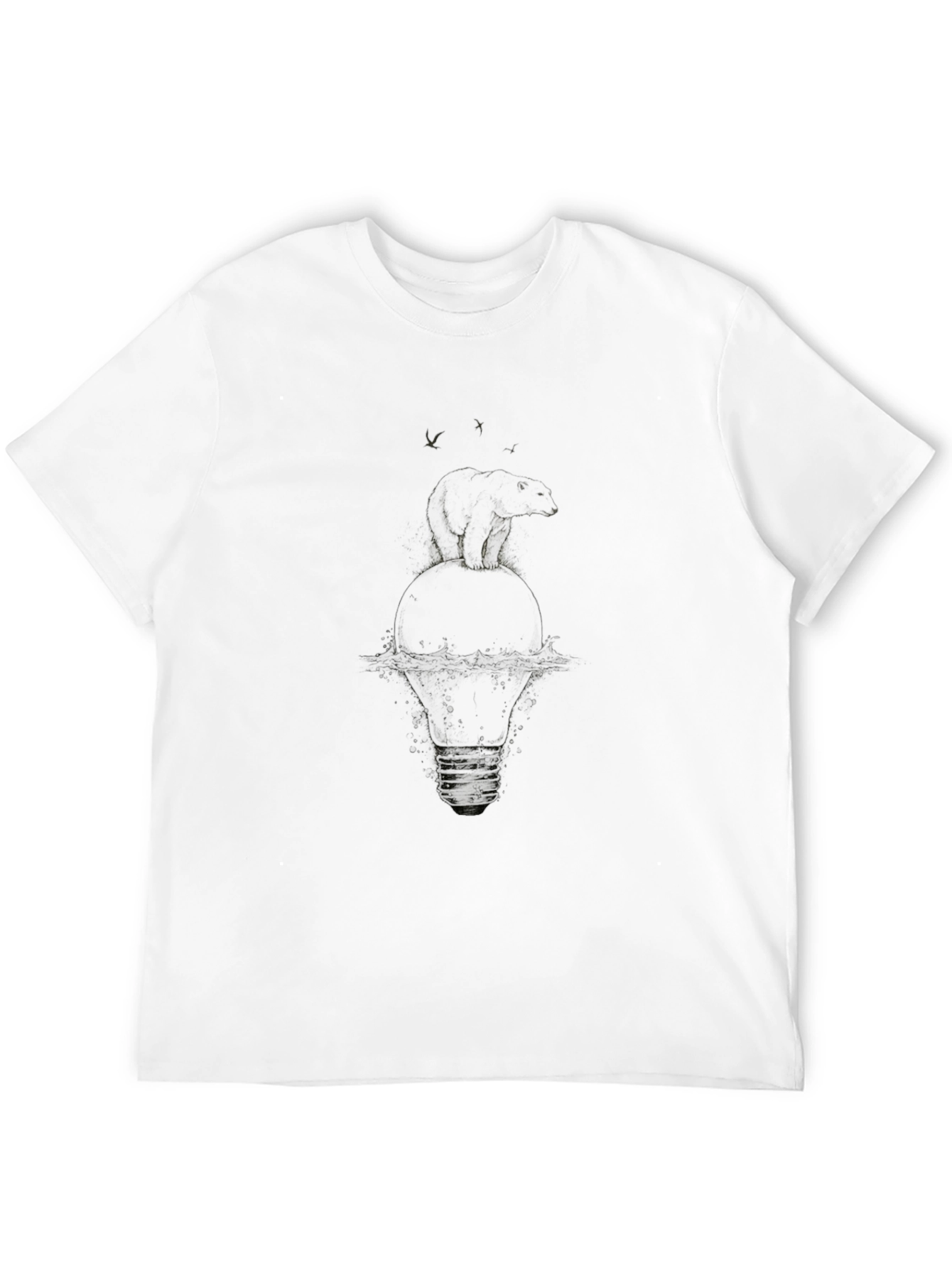 Unique Graphic Tee - Bear & Bulb Design