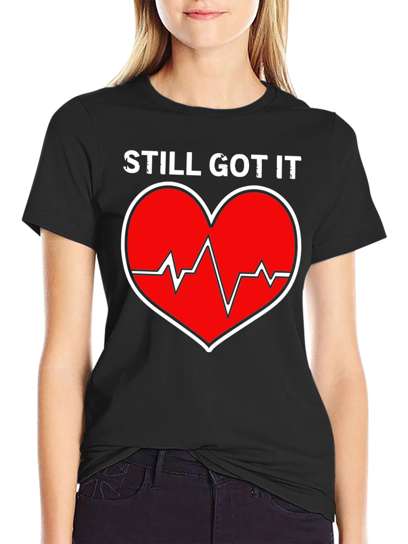 Still Got It Heartbeat Graphic Tee - Black
