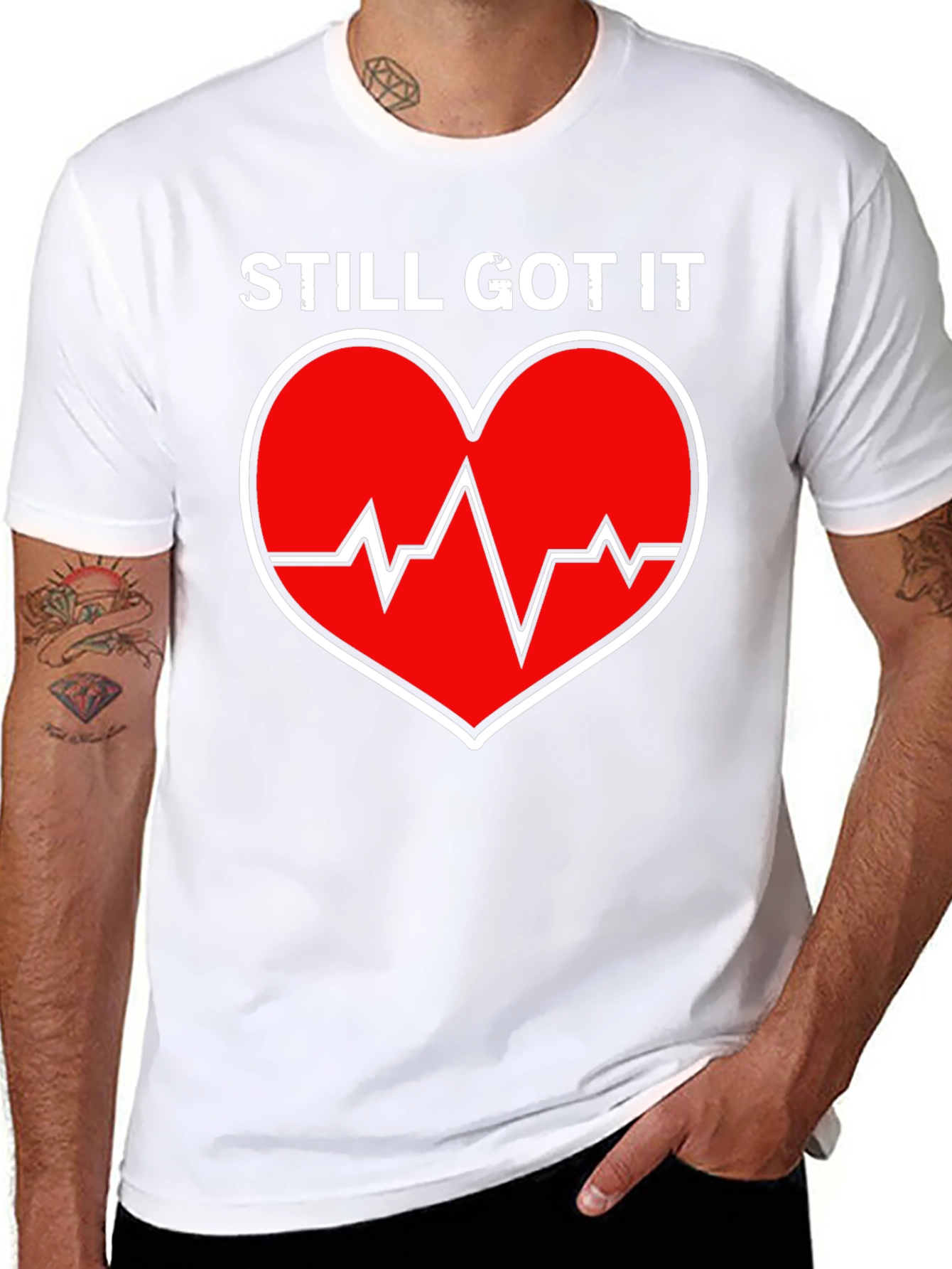 Still Got It Heartbeat Graphic Tee - Black