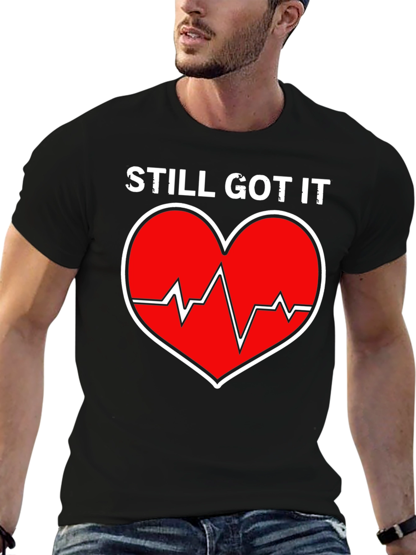 Still Got It Heartbeat Graphic Tee - Black