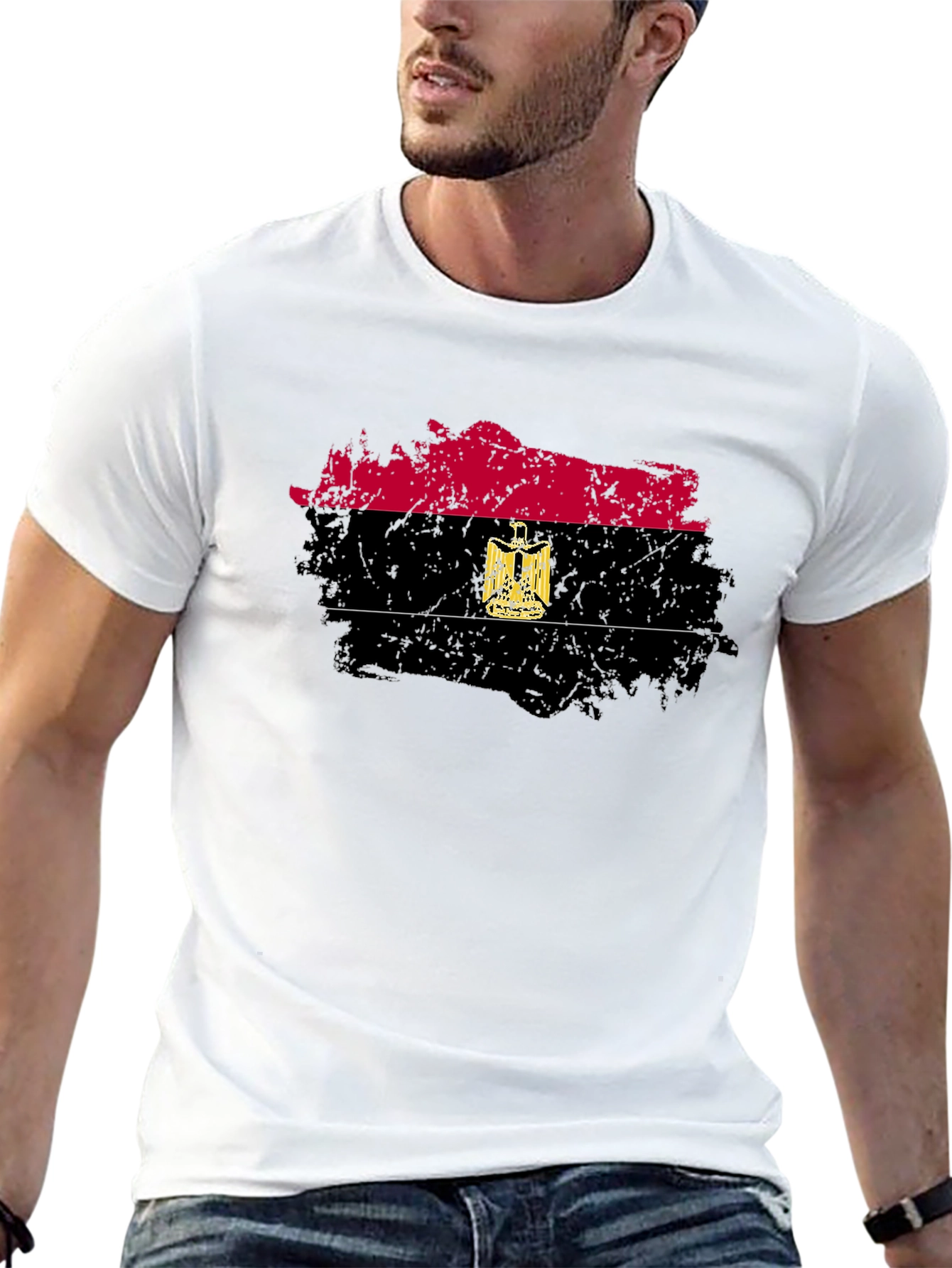 Distressed Egypt Flag Graphic Tee