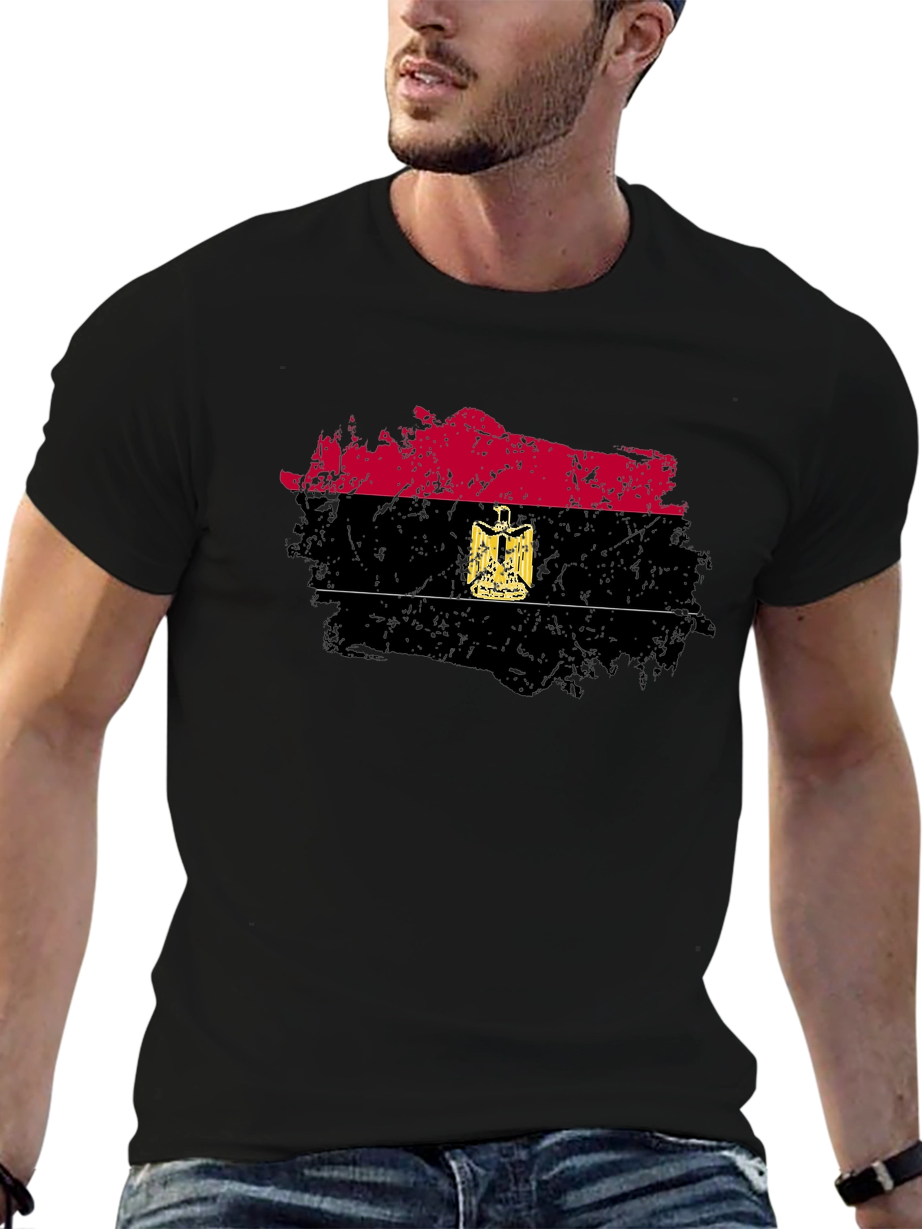 Distressed Egypt Flag Graphic Tee