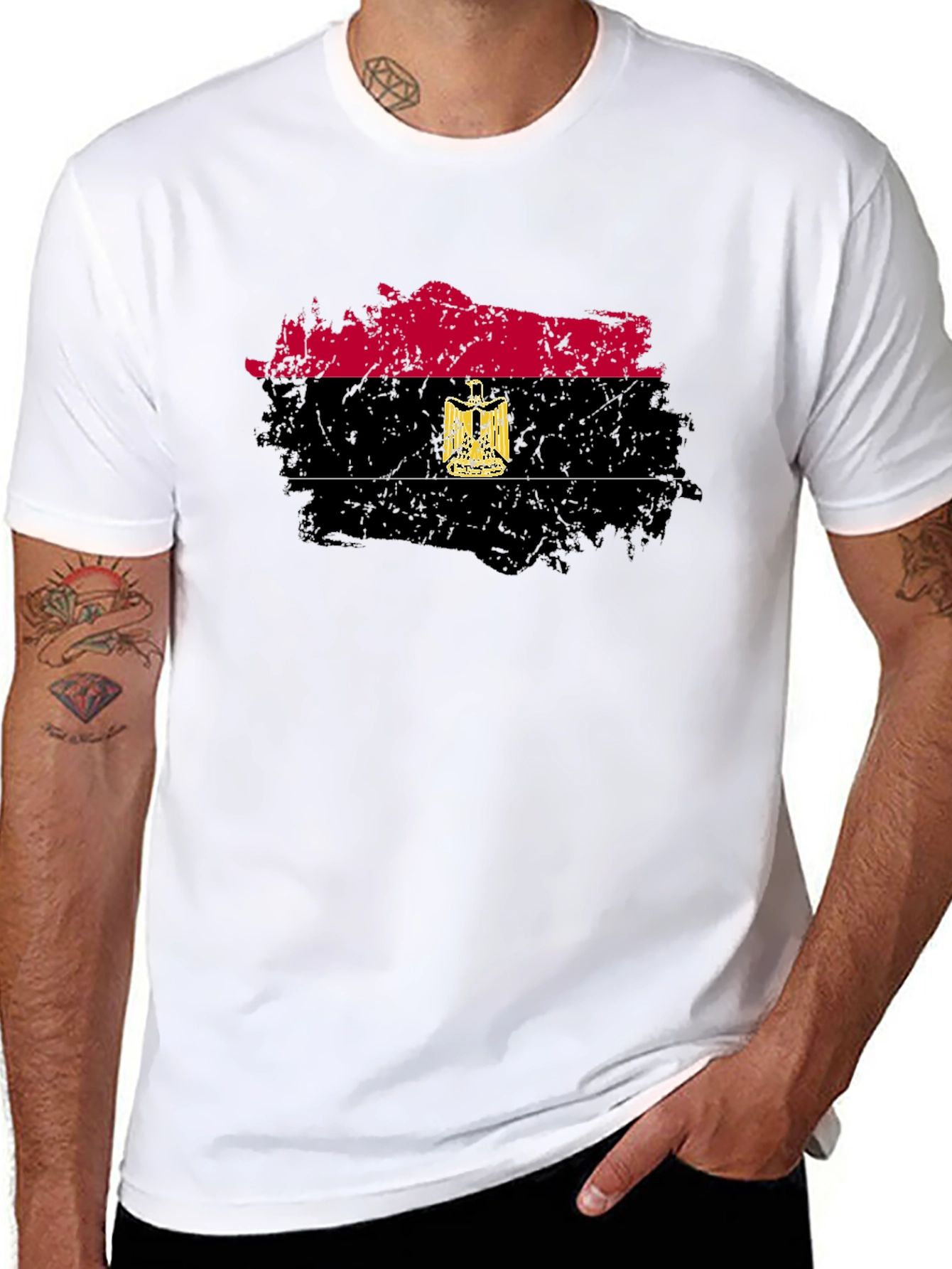 Distressed Egypt Flag Graphic Tee