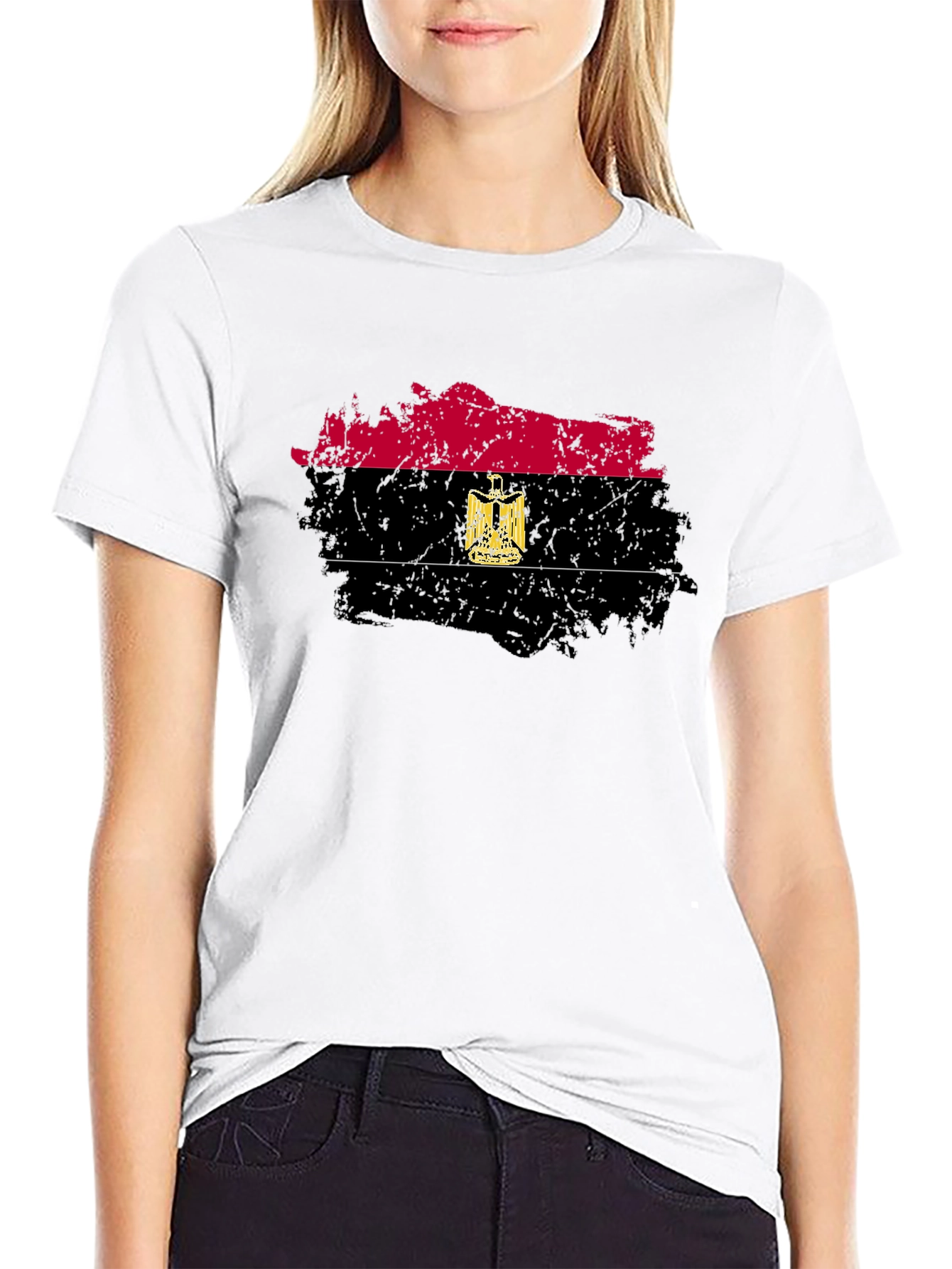 Distressed Egypt Flag Graphic Tee
