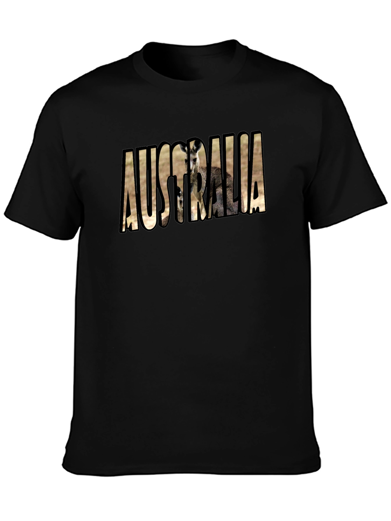 Australia Kangaroo Black T-Shirt